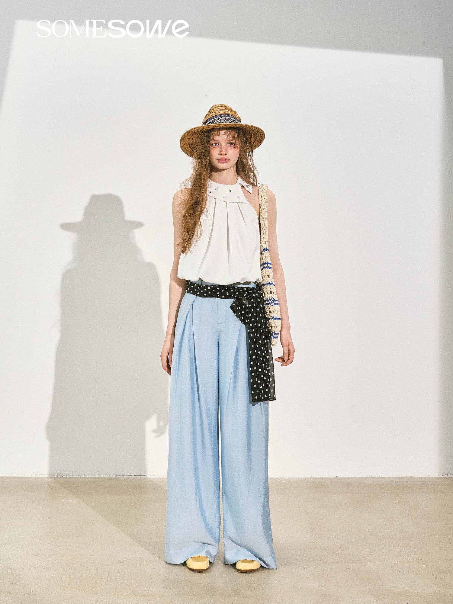 SOMESOWE Sleeveless Halter Top In White | MADAX