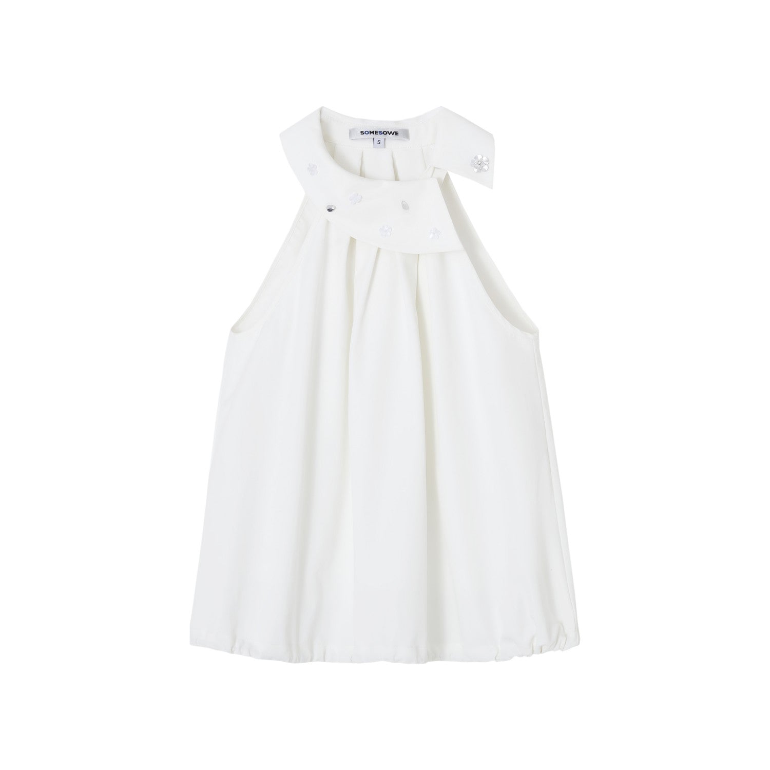 SOMESOWE Sleeveless Halter Top In White | MADAX