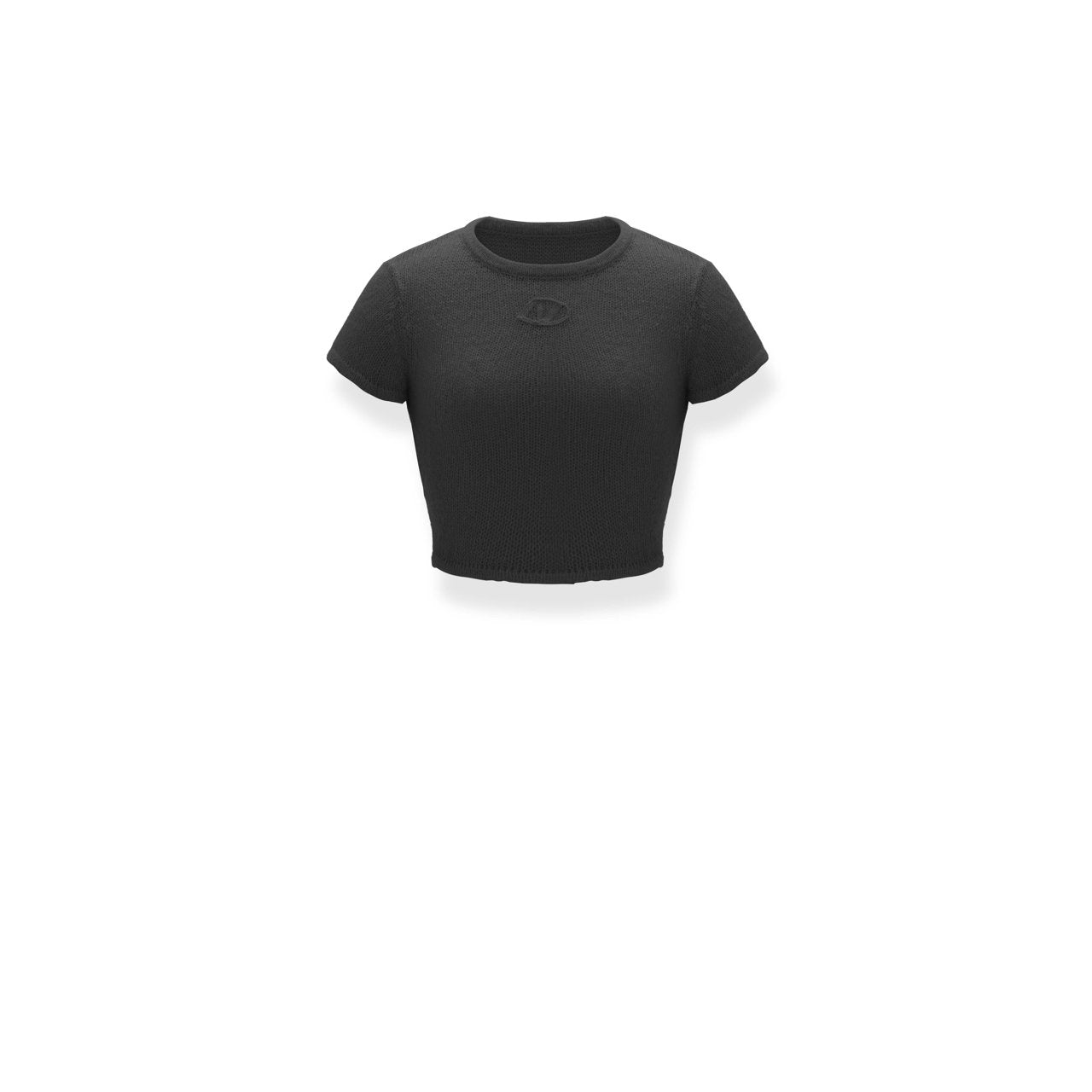 NAWS Slightly Sheer Slim Knit Short Tee Black | MADA IN CHINA