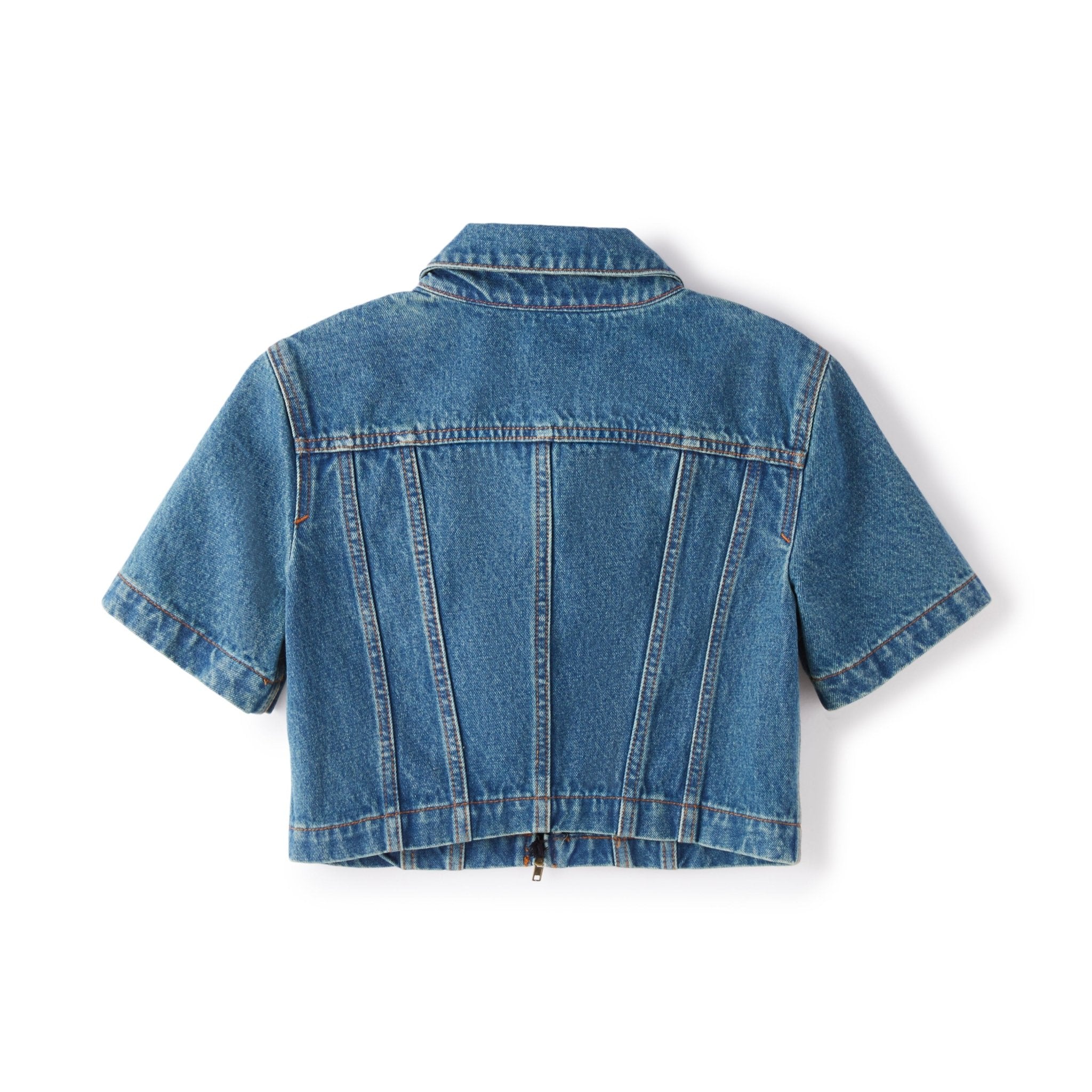 LOST IN ECHO Slim-fit Cropped Zip-up Denim Jacket | MADA IN CHINA