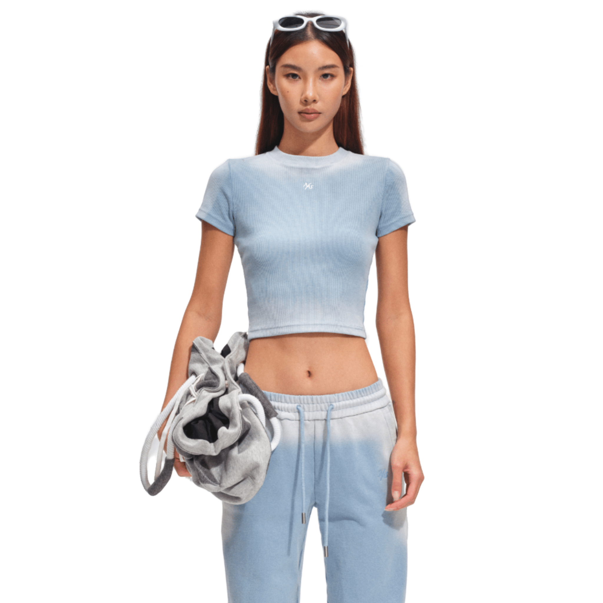 NAWS Slim - Fit Equestrian Crest Tee in Blue and White | MADAX