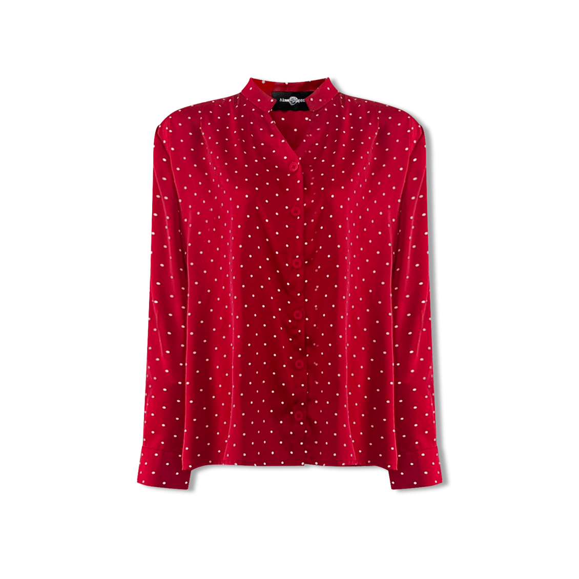 AIMME SPARROW Small Polka Dot V - Neck Shirt In Red | MADAX