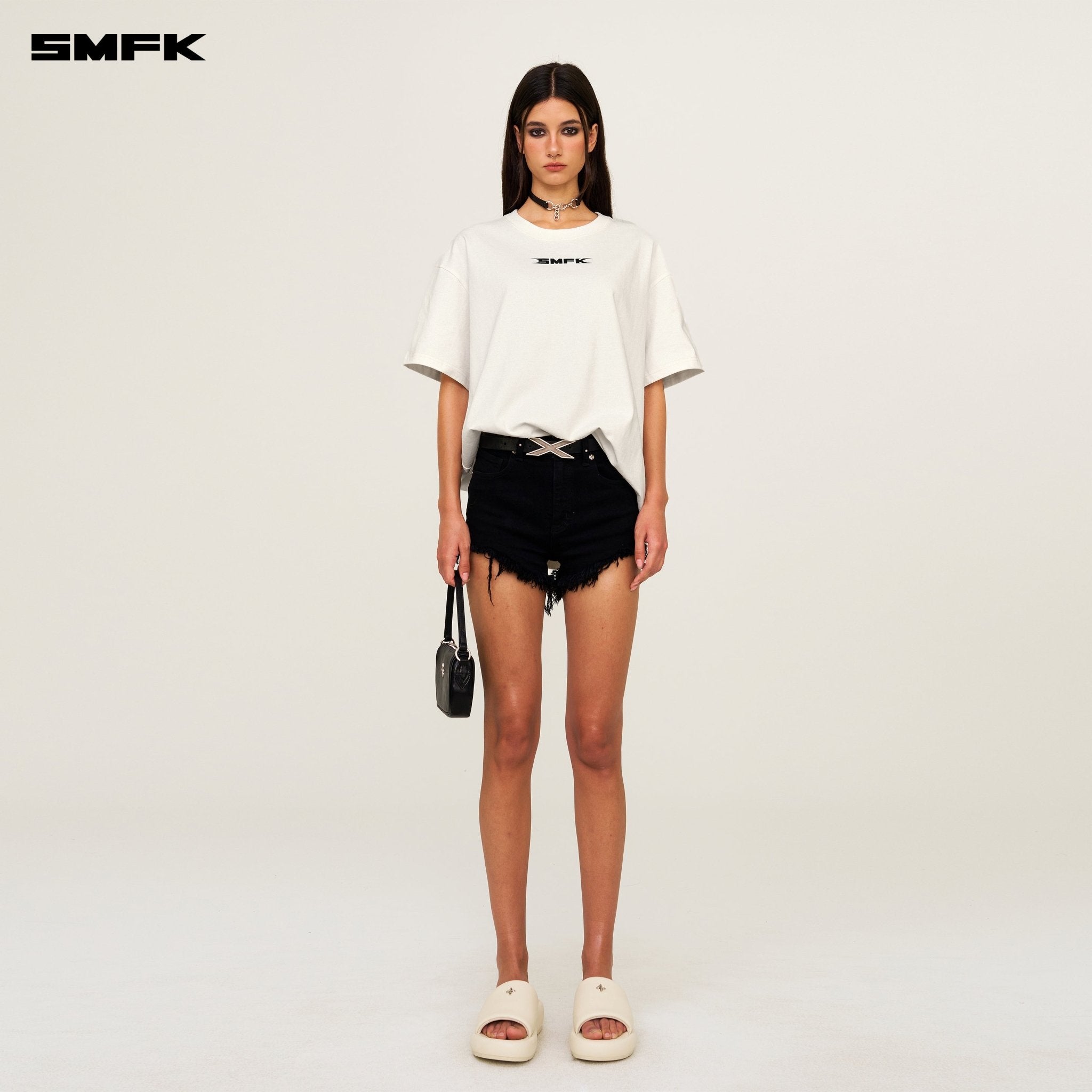 SMFK SMFK Beverly Hills Club Oversized Tee In White | MADAX