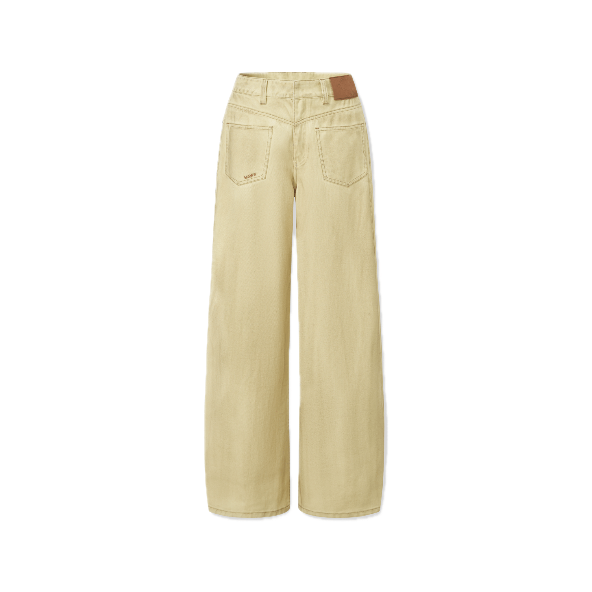 NAWS Smoked Denim Straight Pants in Cheese Yellow | MADAX