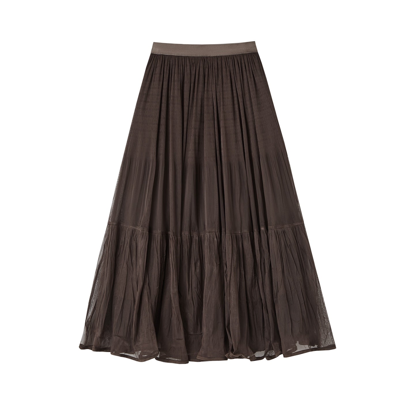 SOMESOWE Soft Mist Multi - layer Fairy Tulle Skirt In Dark Brown | MADAX