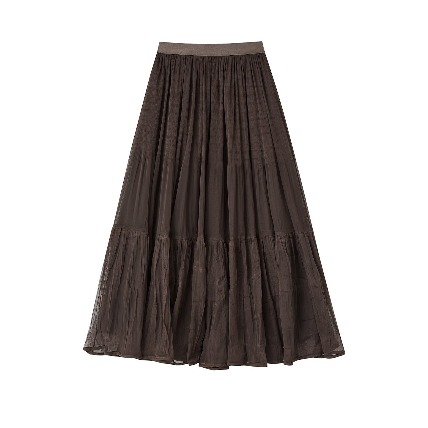 SOMESOWE Soft Mist Multi - layer Fairy Tulle Skirt In Dark Brown | MADAX