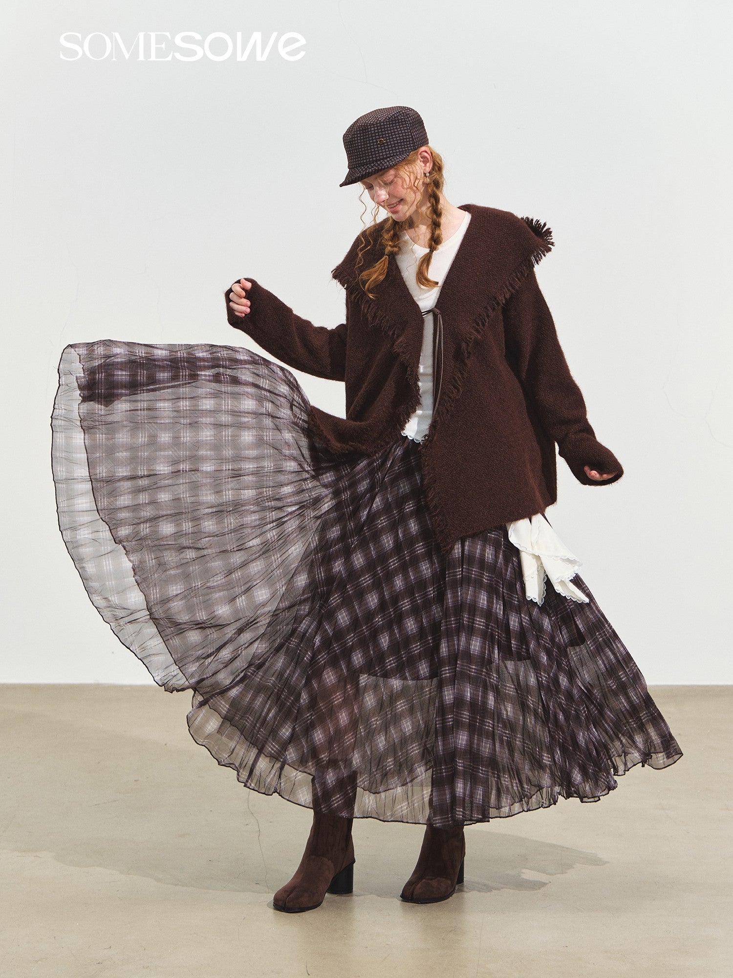 SOMESOWE Soft Mist Multi - layer Fairy Tulle Skirt In Plaid | MADAX