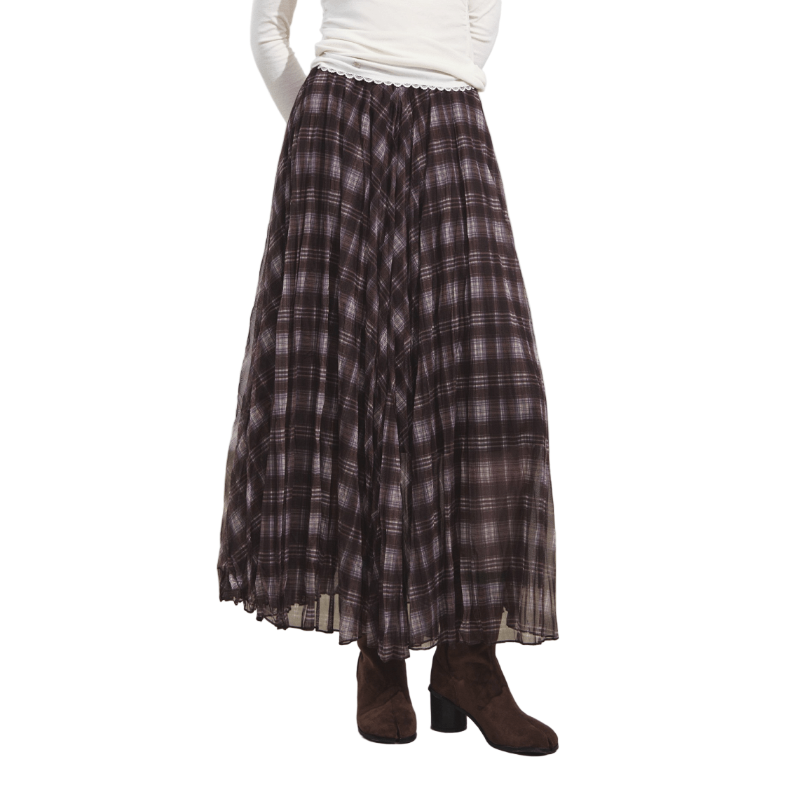 SOMESOWE Soft Mist Multi - layer Fairy Tulle Skirt In Plaid | MADAX