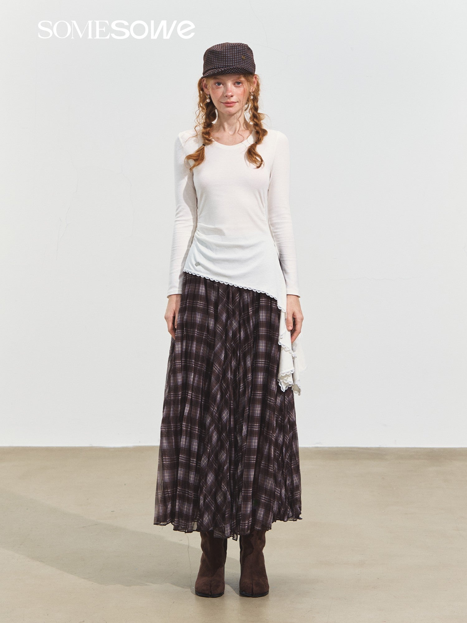 SOMESOWE Soft Mist Multi - layer Fairy Tulle Skirt In Plaid | MADAX