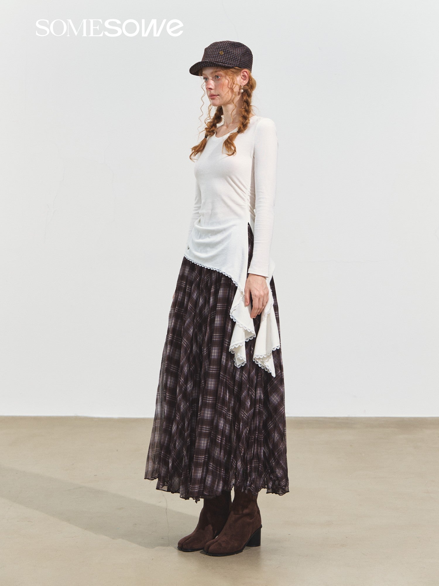 SOMESOWE Soft Mist Multi - layer Fairy Tulle Skirt In Plaid | MADAX