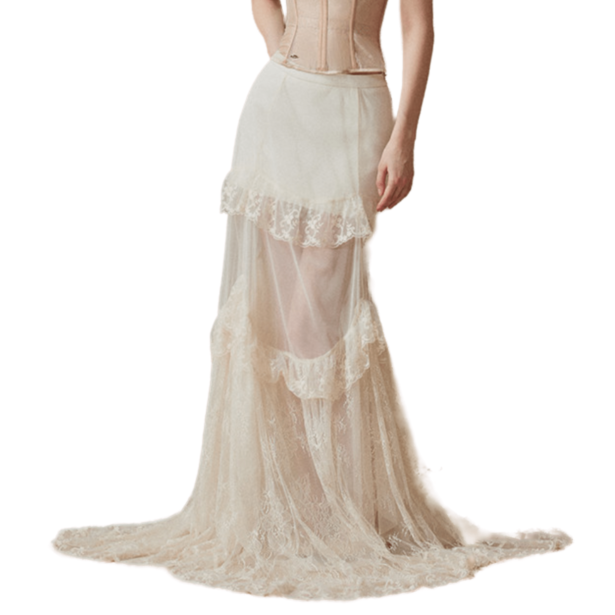 Fa sogno Soft Strings and Shadows Skirt in Off - White | MADAX