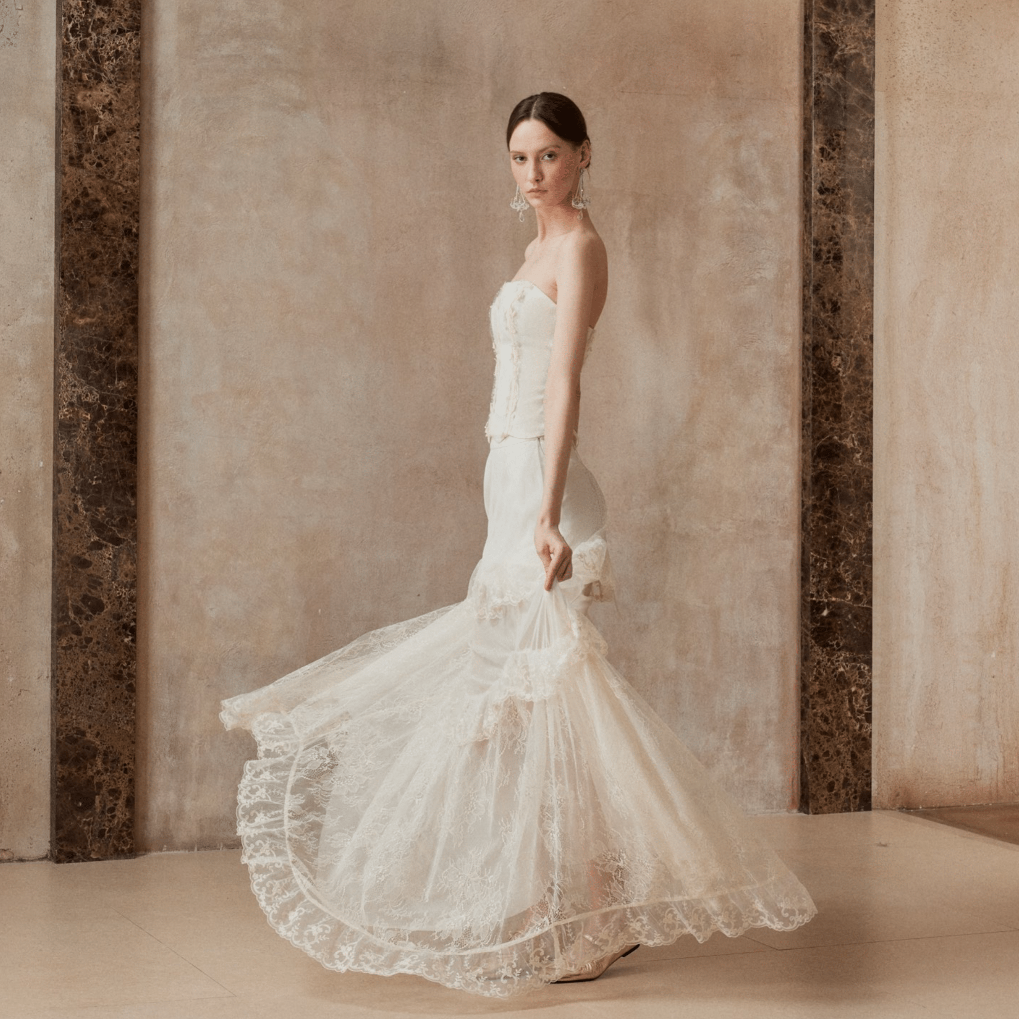 Fa sogno Soft Strings and Shadows Skirt in Off - White | MADAX