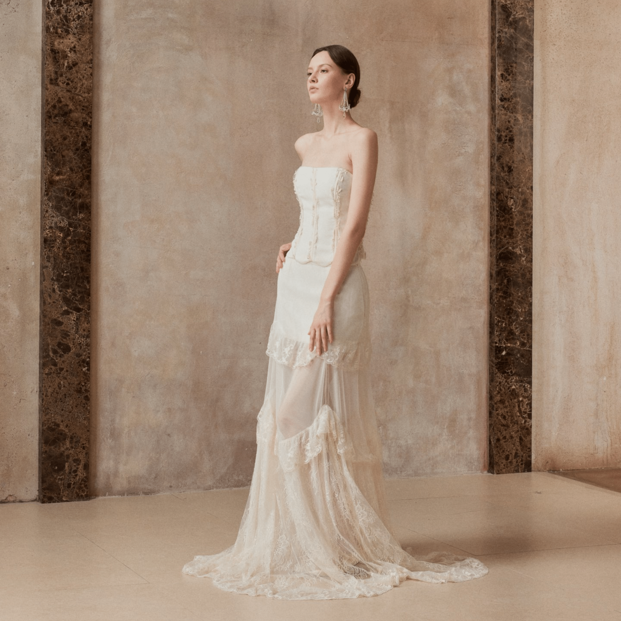 Fa sogno Soft Strings and Shadows Skirt in Off - White | MADAX