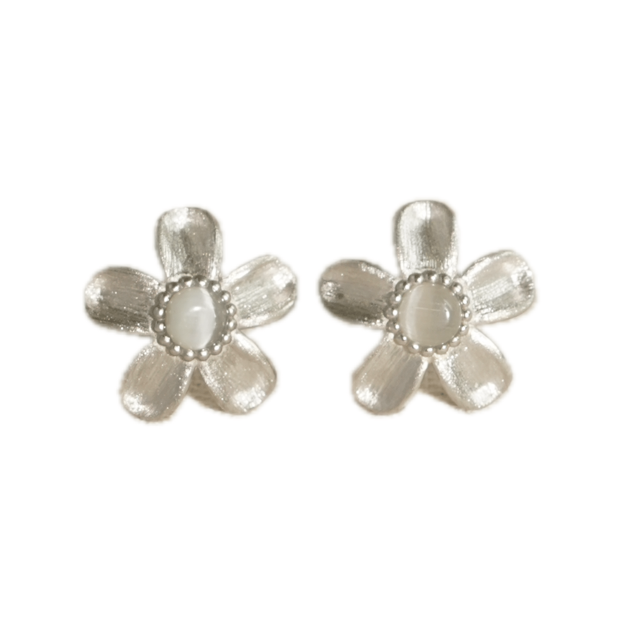 ToneTale Sparkling Star Flower Shimmer Earrings in White Gold | MADAX