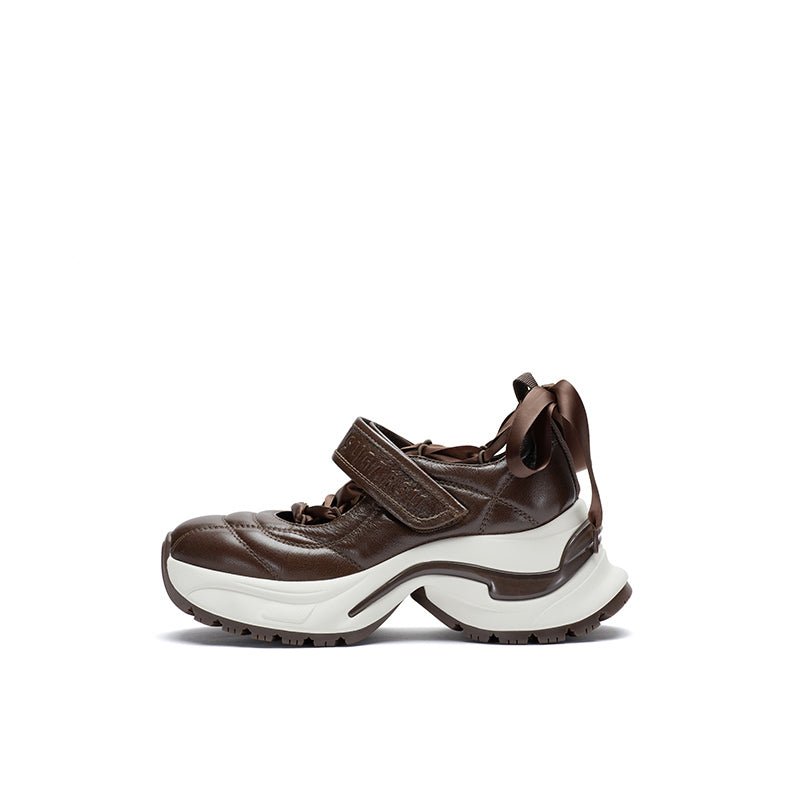 Sugar Su Sports Barre Mary Jane Shoes Brown | MADAX