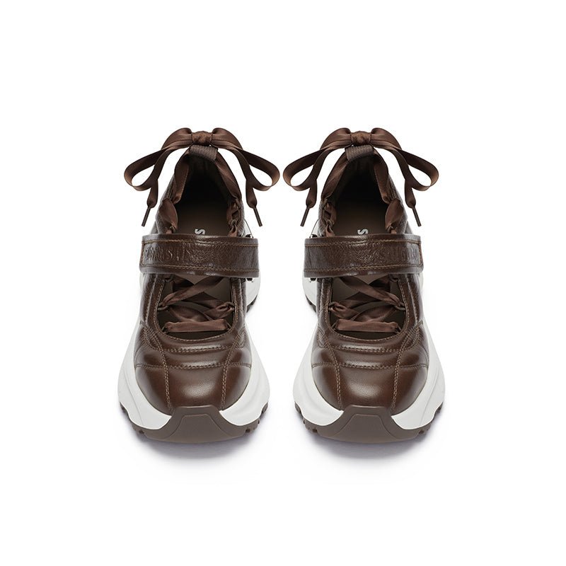 Sugar Su Sports Barre Mary Jane Shoes Brown | MADAX