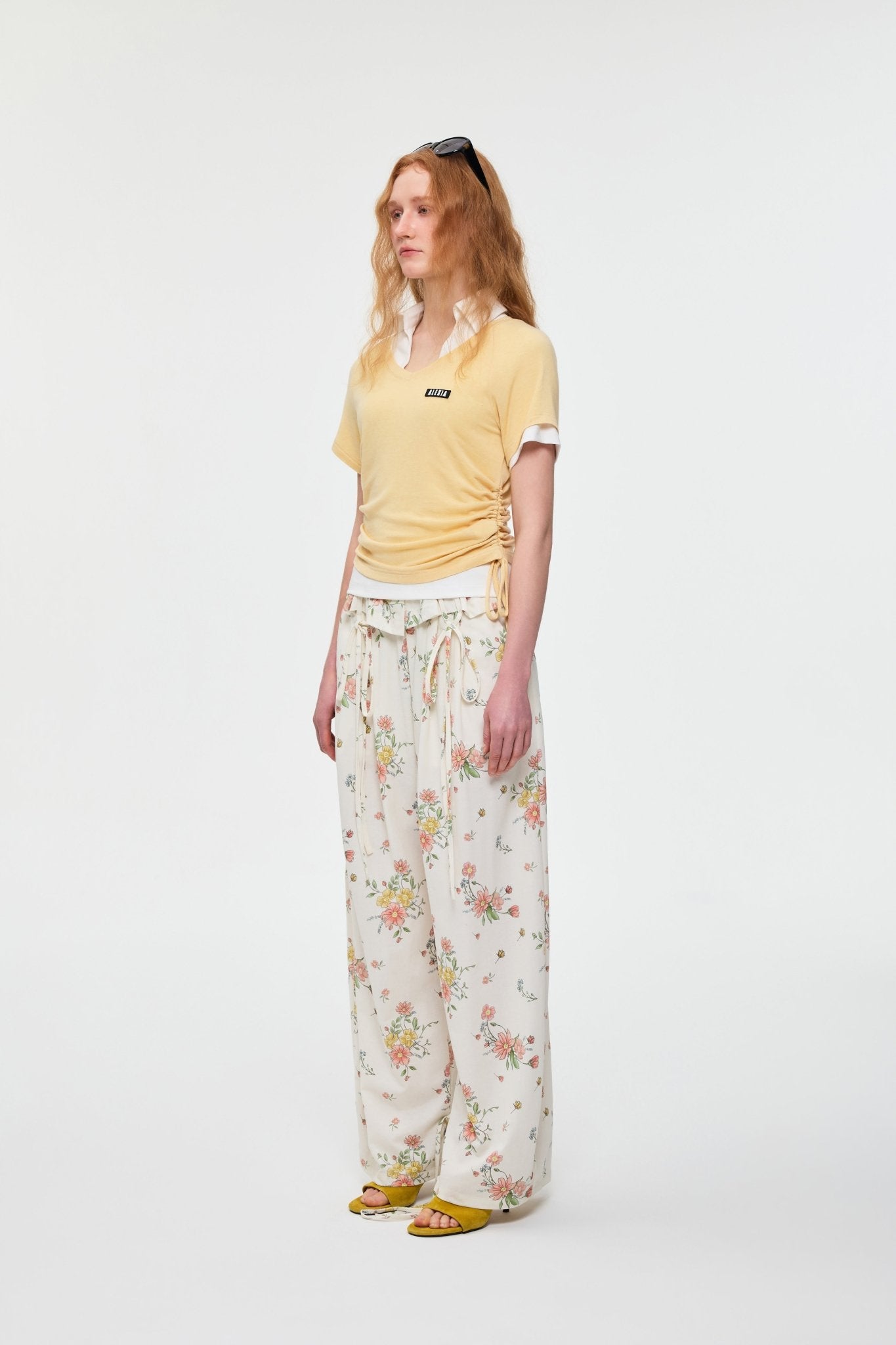 Alexia Sandra Spring Floral Ruffled Wide - Leg Pants In Multicolor | MADAX