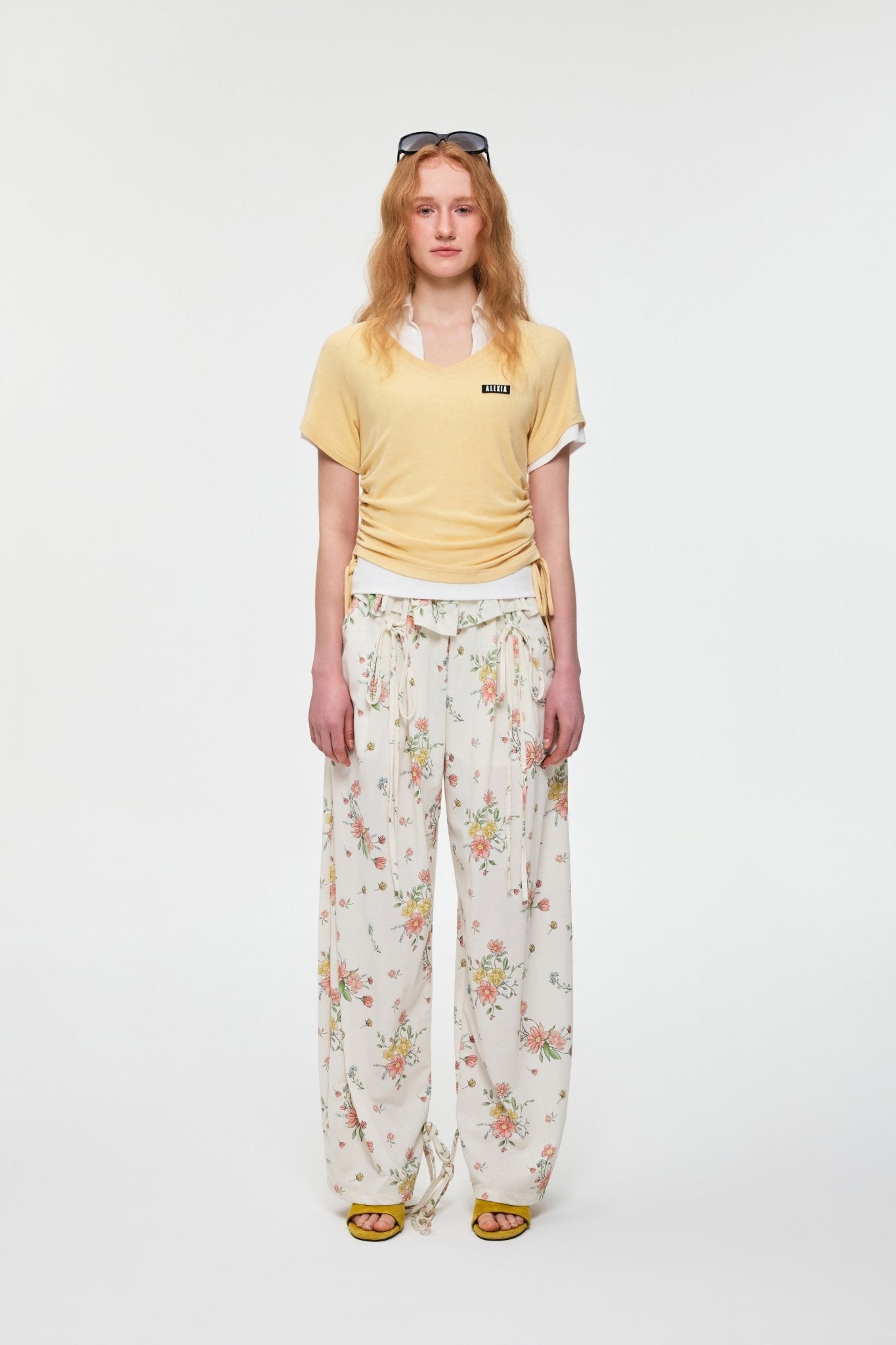 Alexia Sandra Spring Floral Ruffled Wide - Leg Pants In Multicolor | MADAX