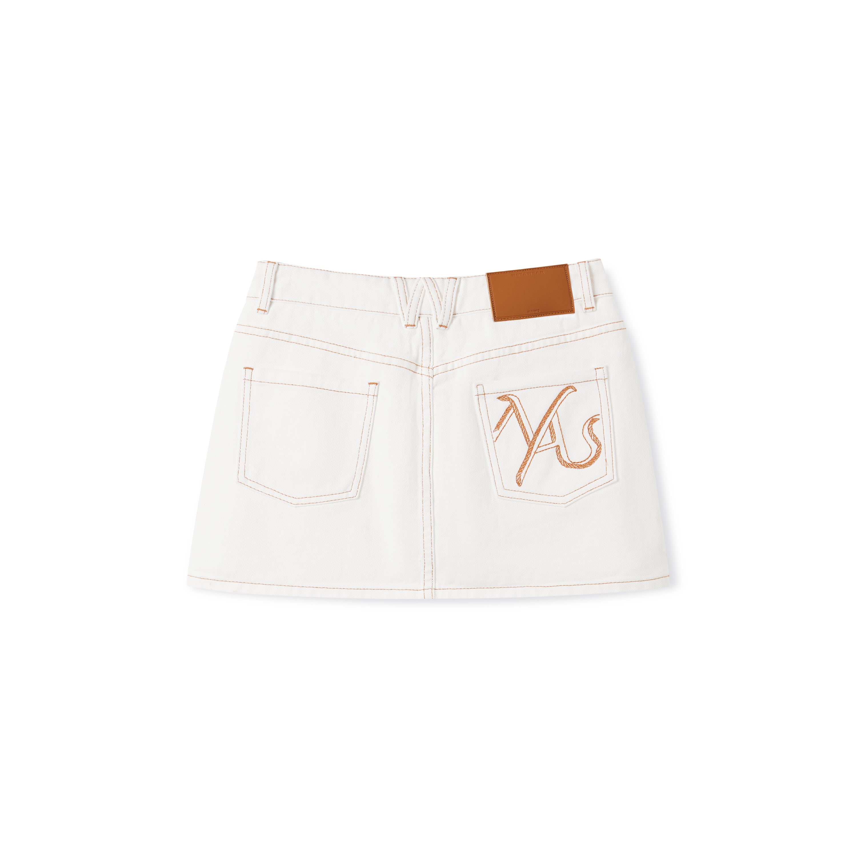 White Equestrian Denim Skirt