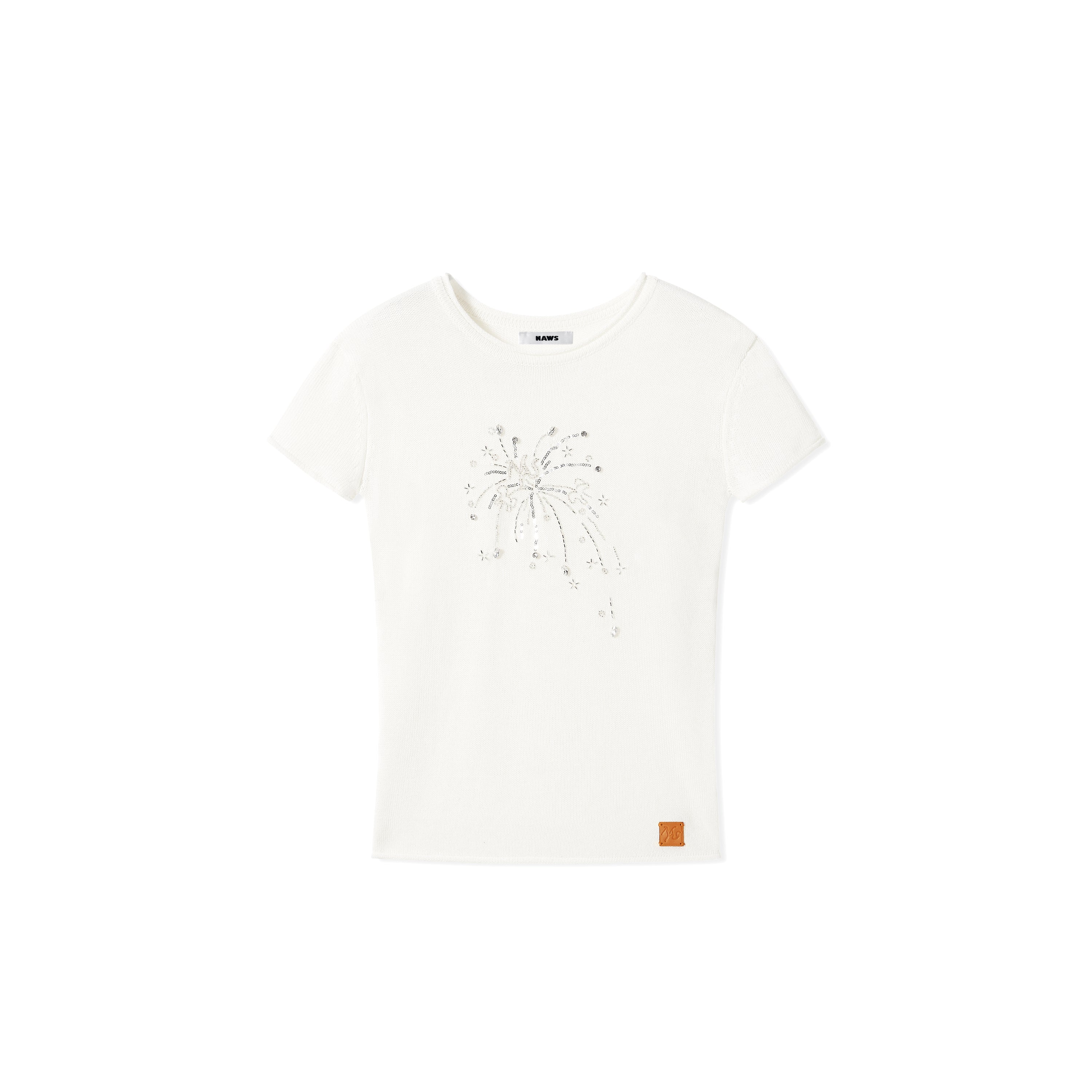 Fireworks Knitted T-shirt in White