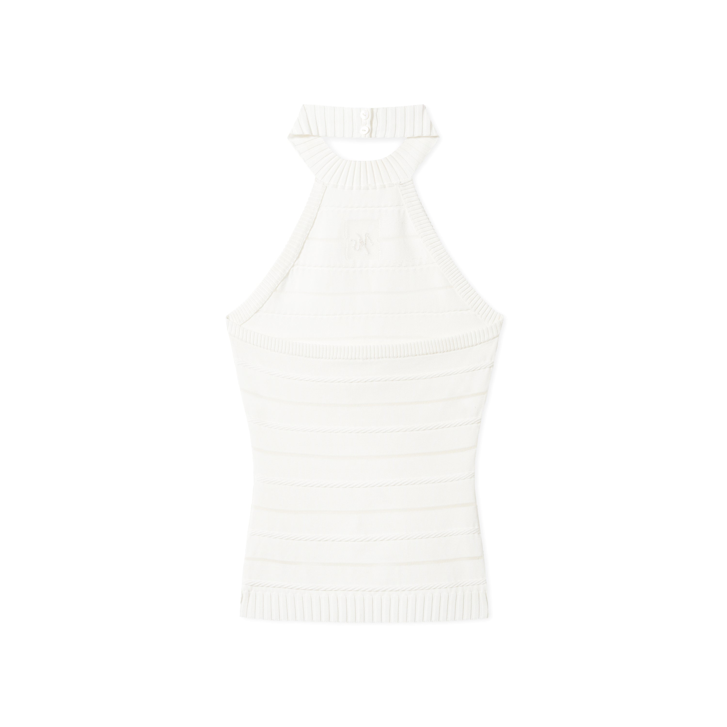 Stamp & Goblet Halter Top in White