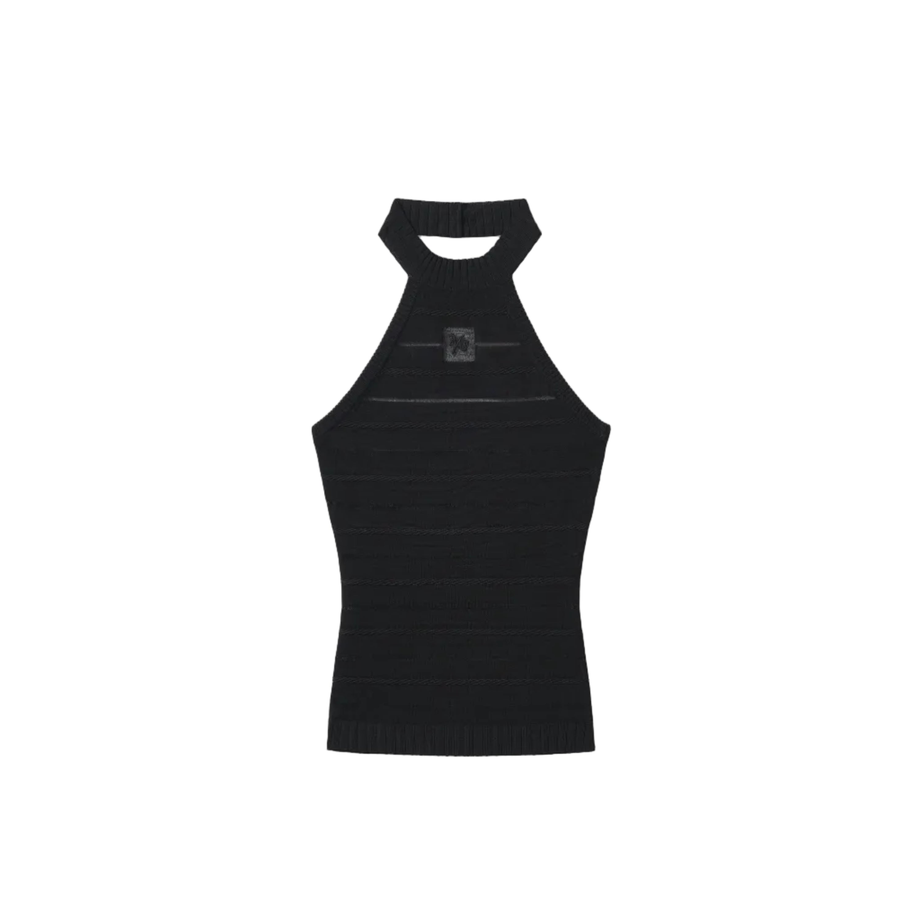 Stamp & Goblet Halter Top in Black