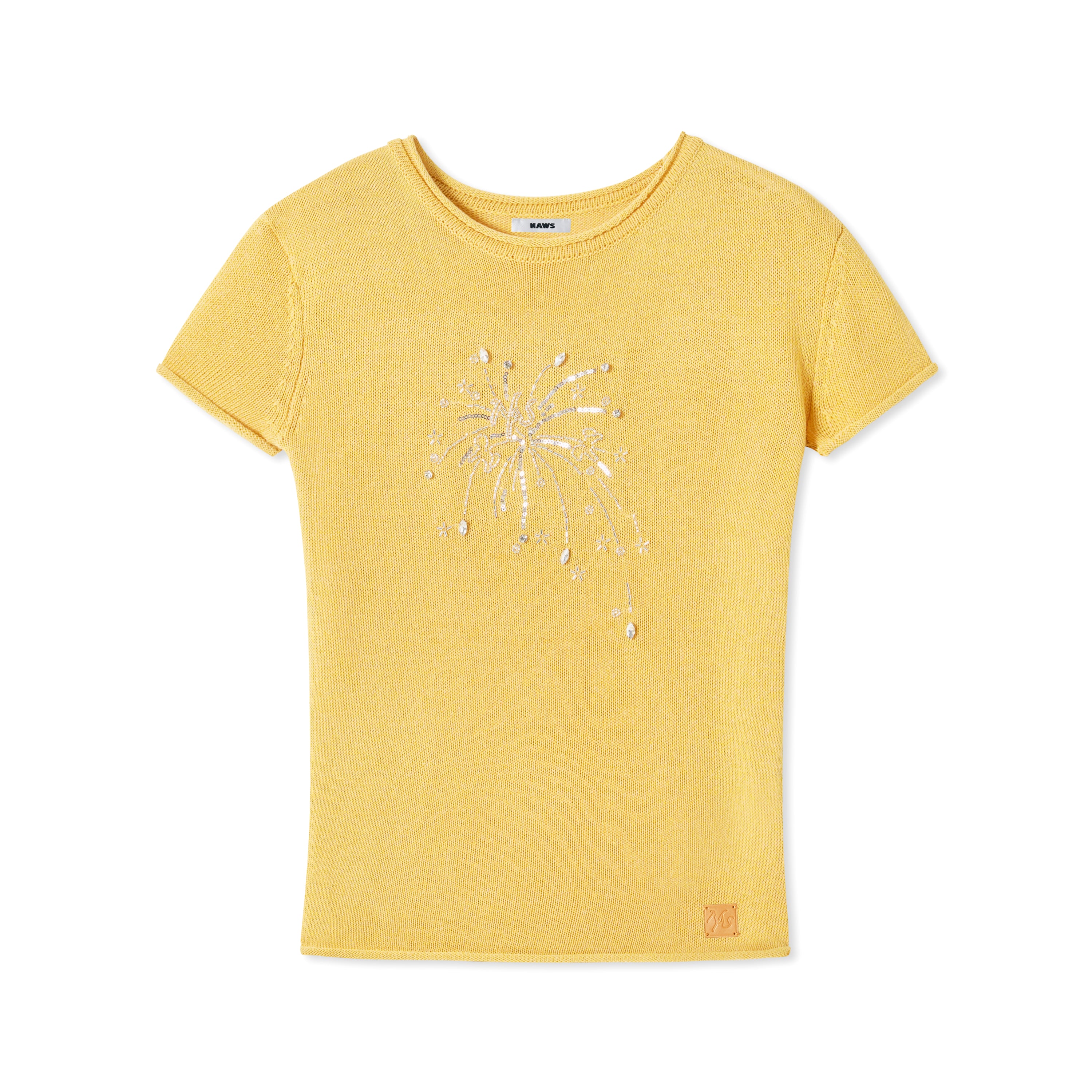 Fireworks Knitted T-shirt in Yellow