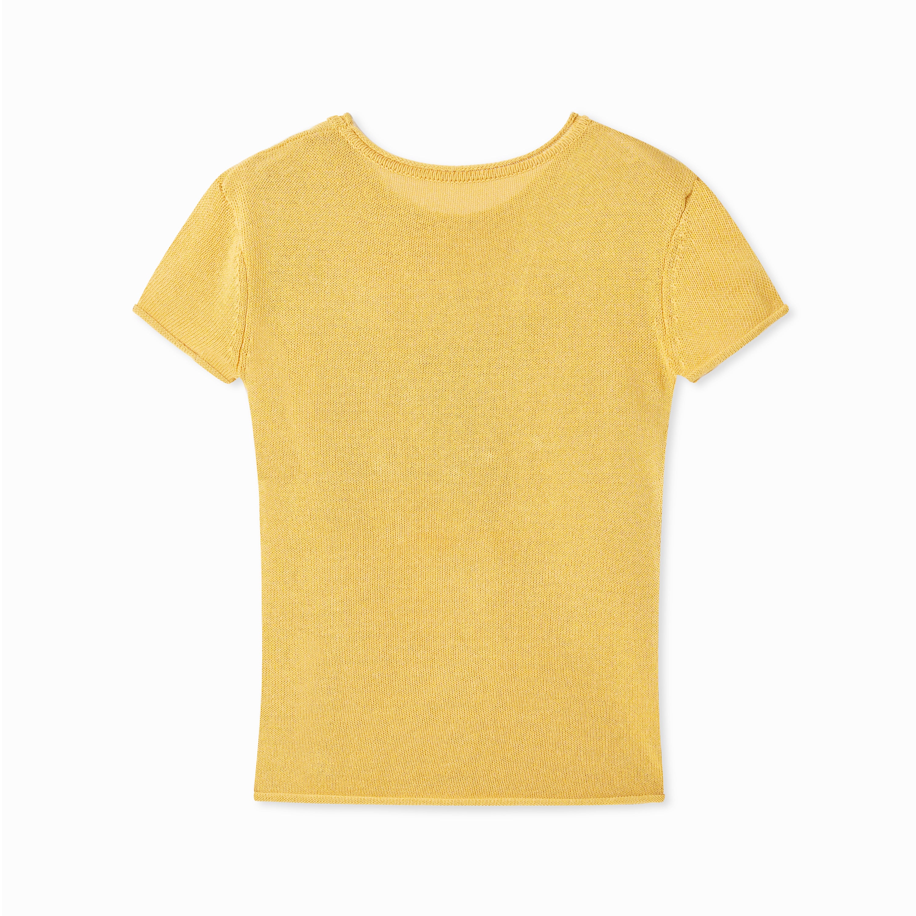 Fireworks Knitted T-shirt in Yellow