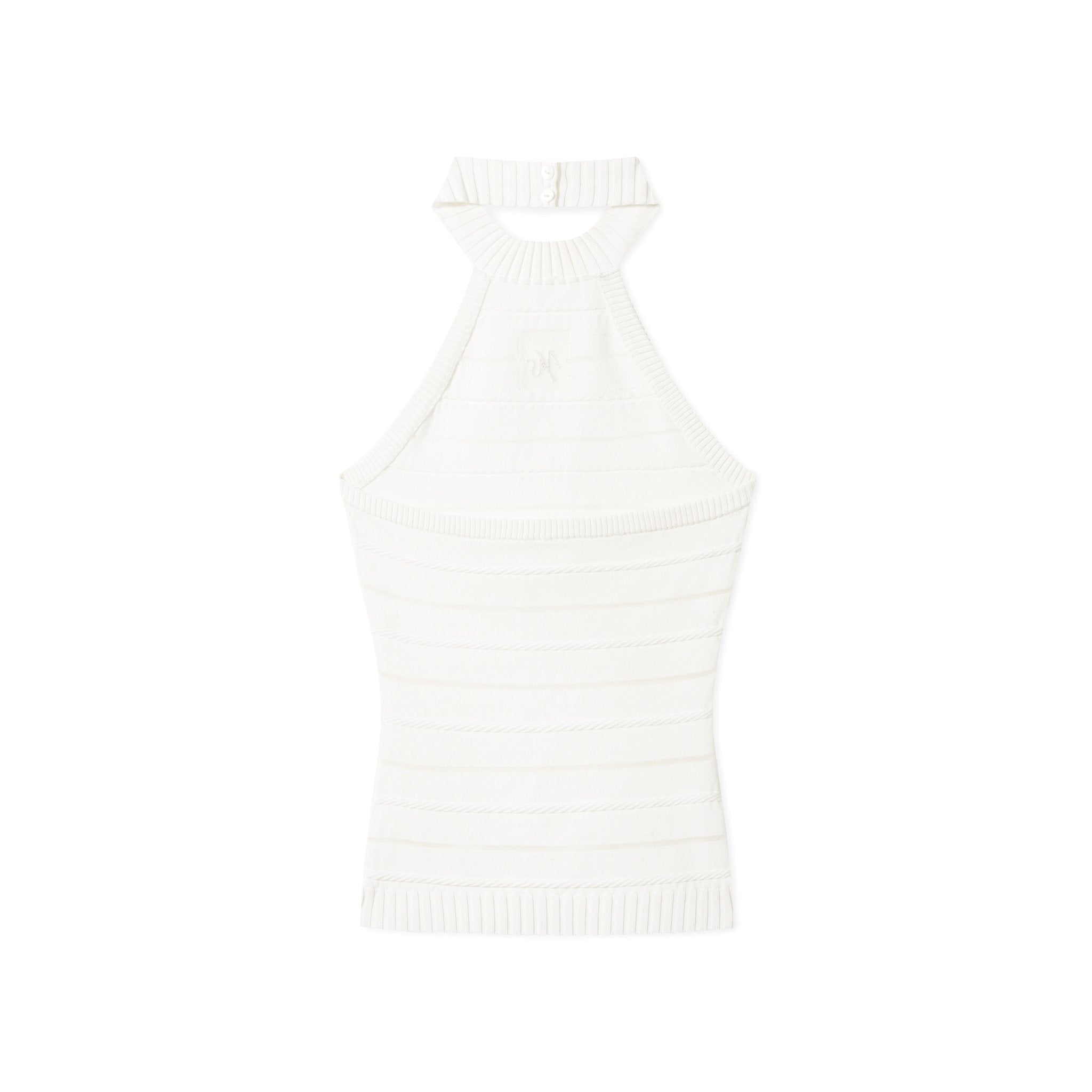 NAWS Stamp & Goblet Halter Top in White | MADAX