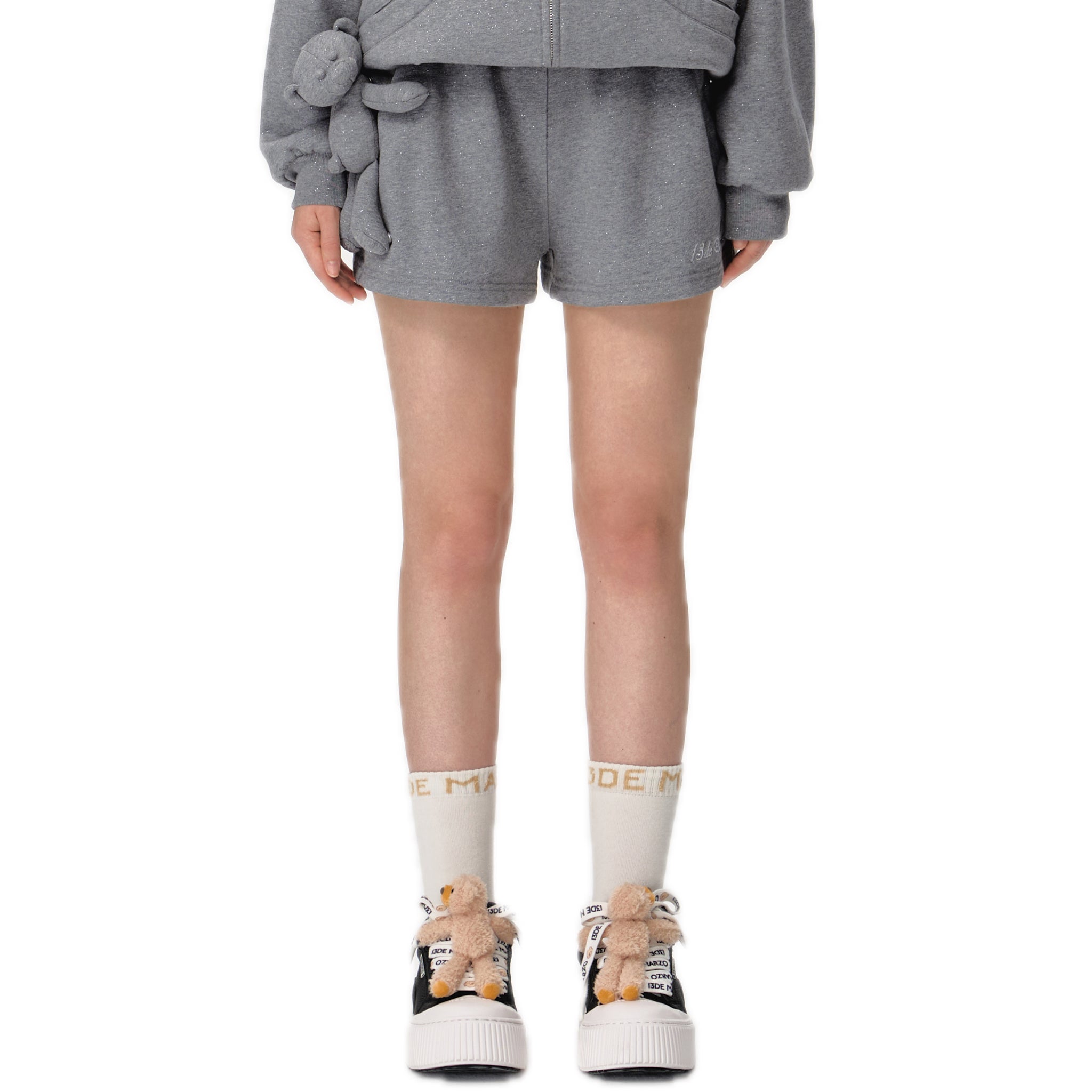 13DE MARZO Star Sand Shorts In Gray | MADAX