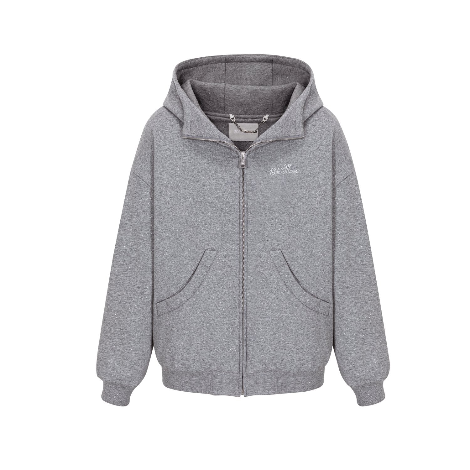 13DE MARZO Star Sand Zip Hoodie In Gray | MADAX