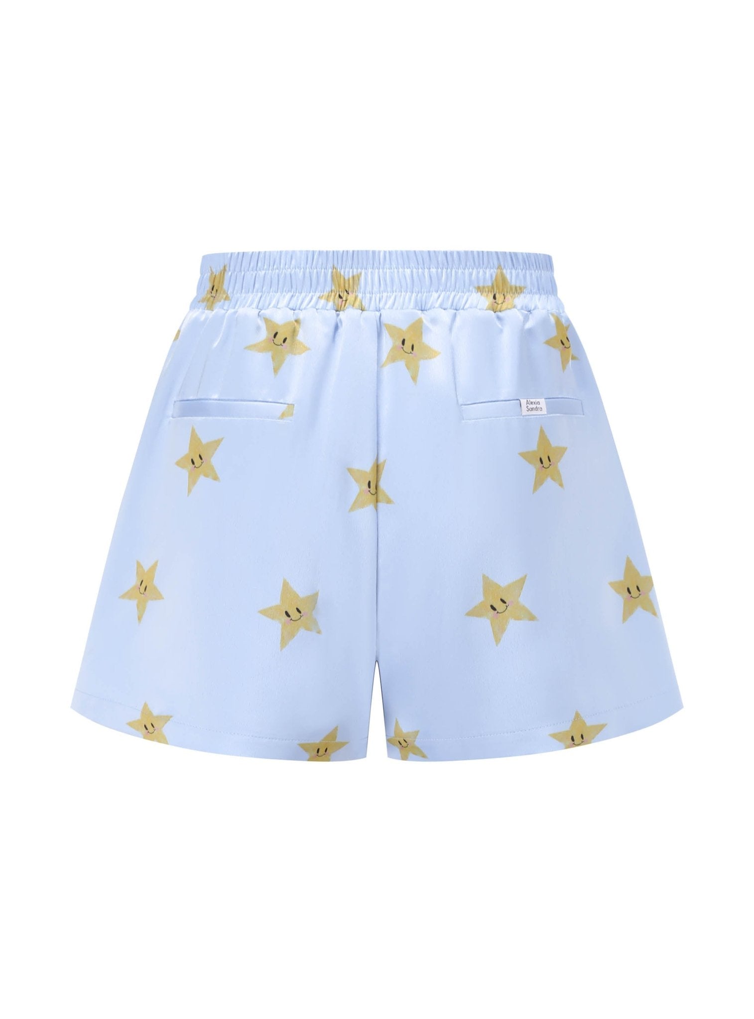 Alexia Sandra Star Silk Summer Shorts in Blue | MADA IN CHINA