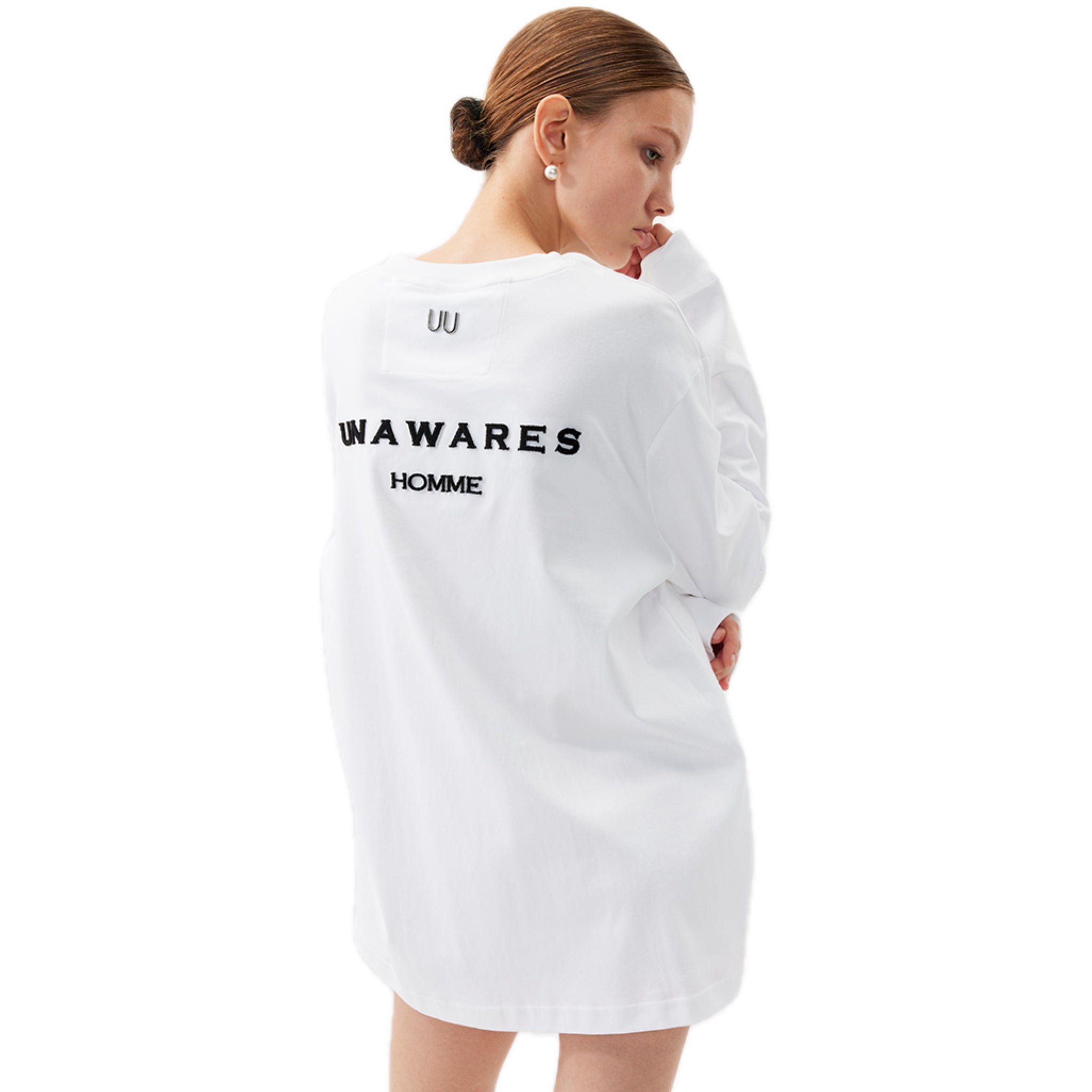 UNAWARES Stereoscopic Toothbrush Logo Long Sleeve T-shirt In White | MADAX