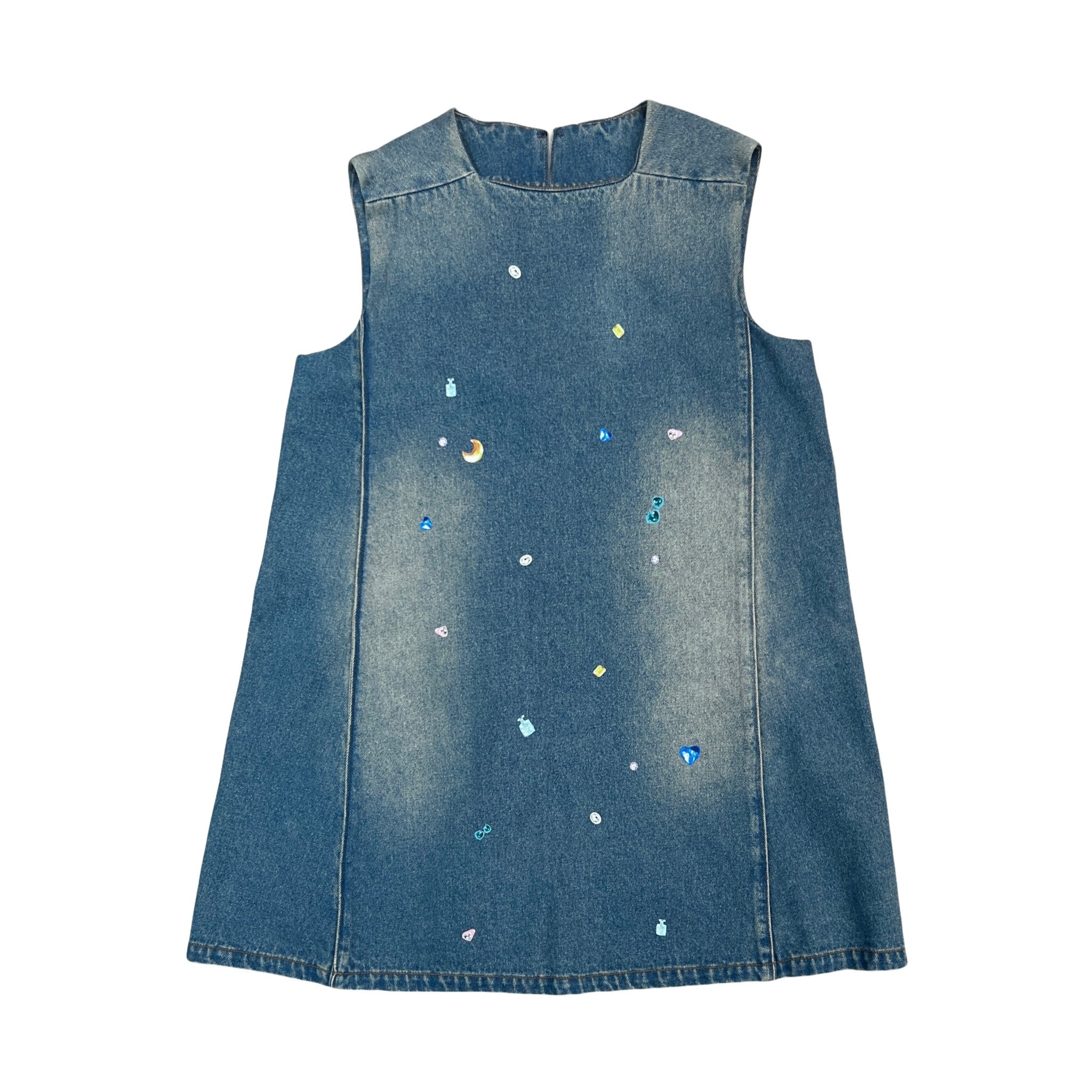 CPLUS SERIES Sticker Denim Faded Dress | MADA IN CHINA