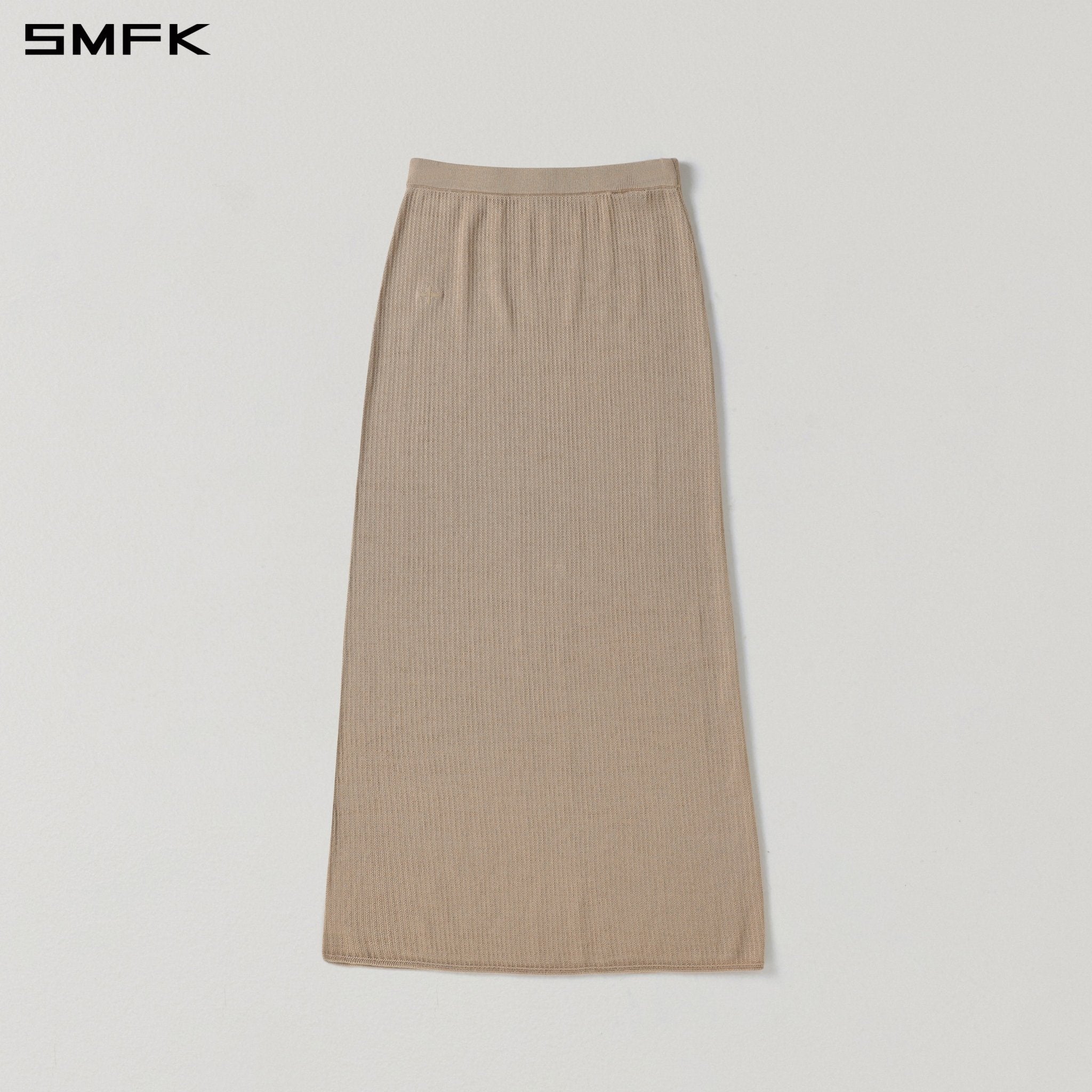 SMFK Straight-Cut Knit Maxi Skirt in Skin Tone | MADAX