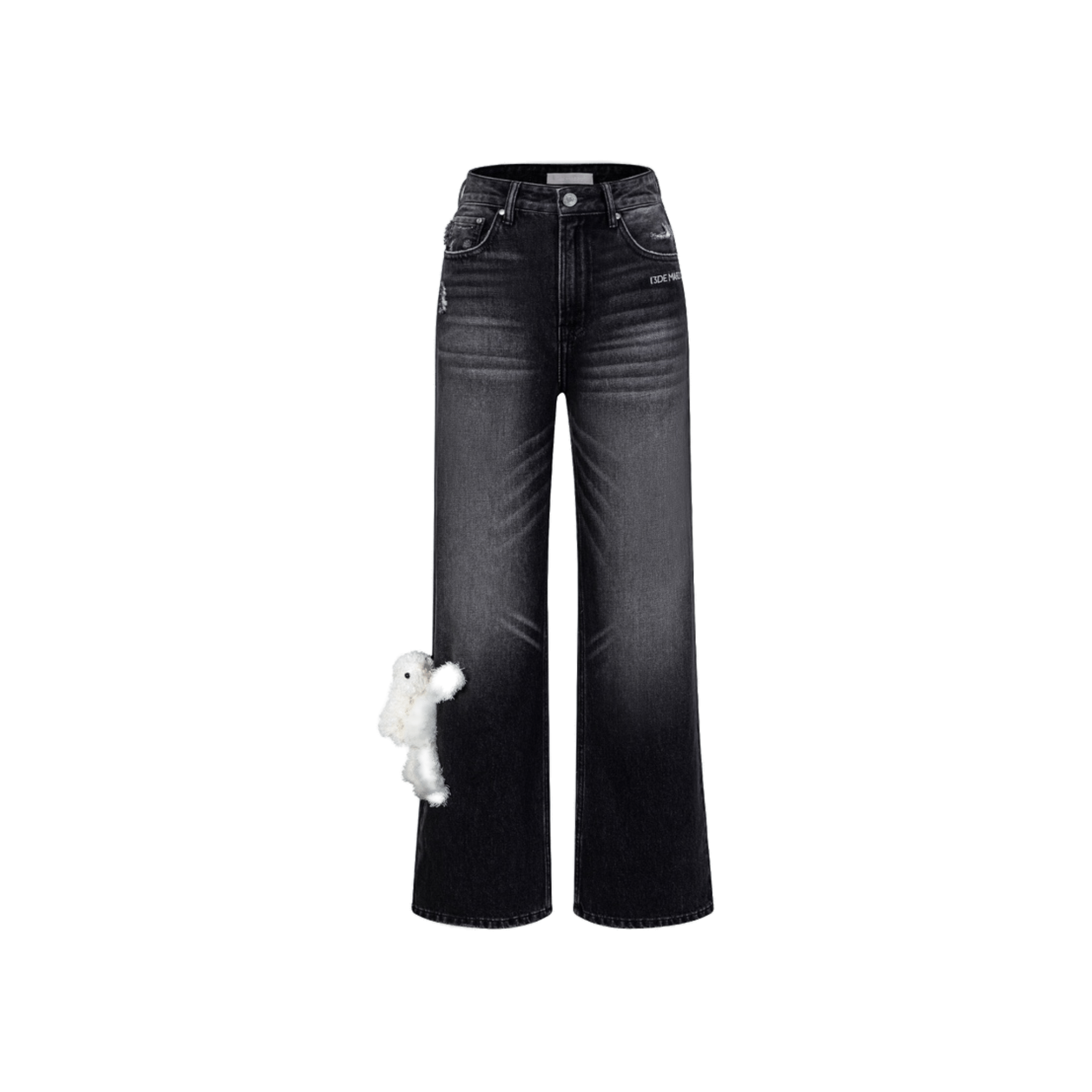 13DE MARZO Straight - leg Jeans in Black | MADAX