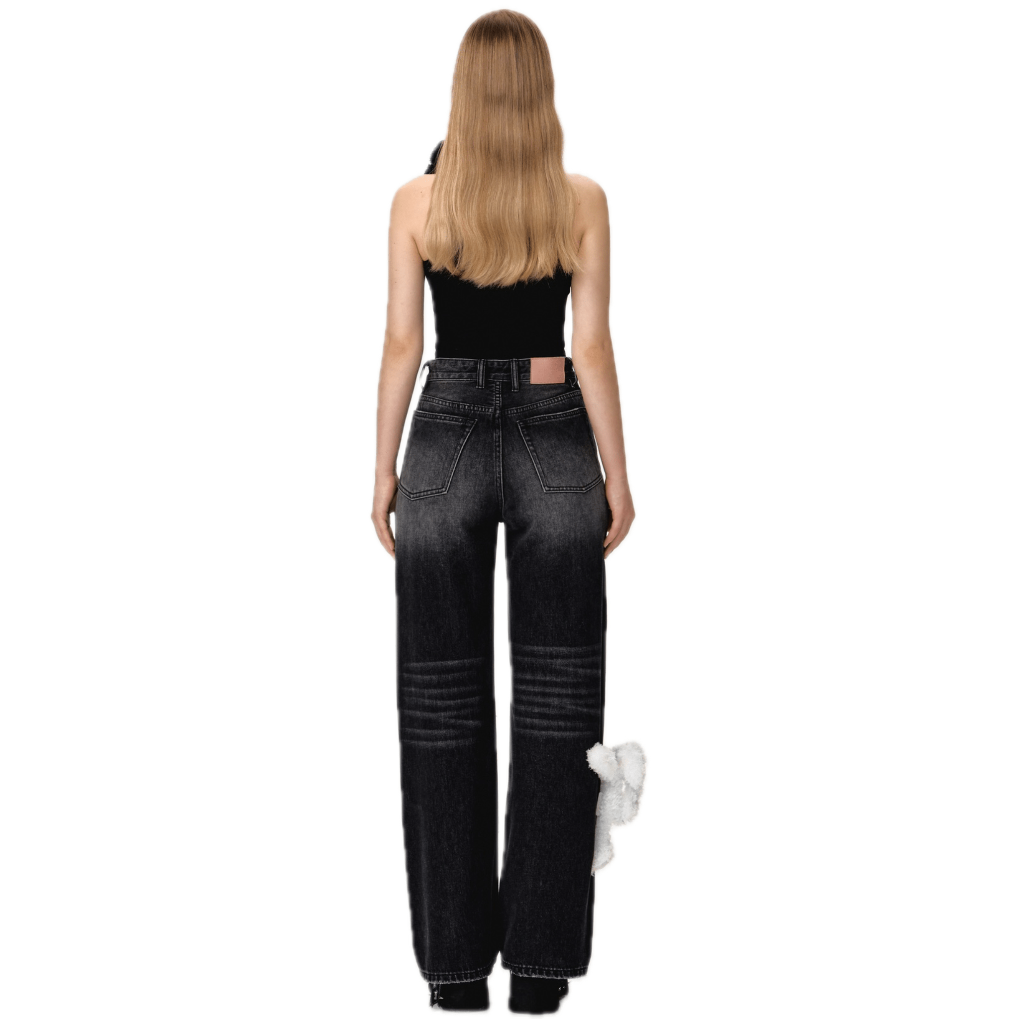 13DE MARZO Straight - leg Jeans in Black | MADAX