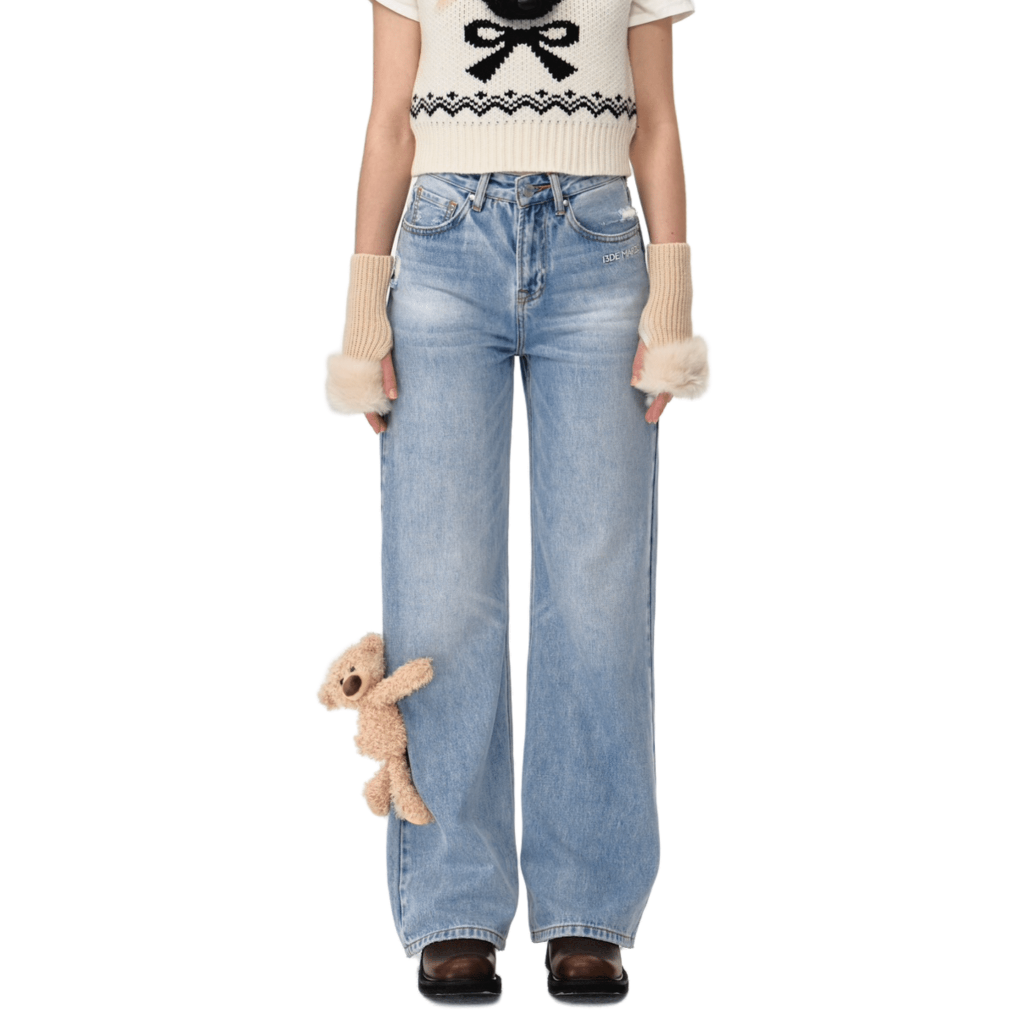 13DE MARZO Straight - leg Jeans in Blue | MADAX