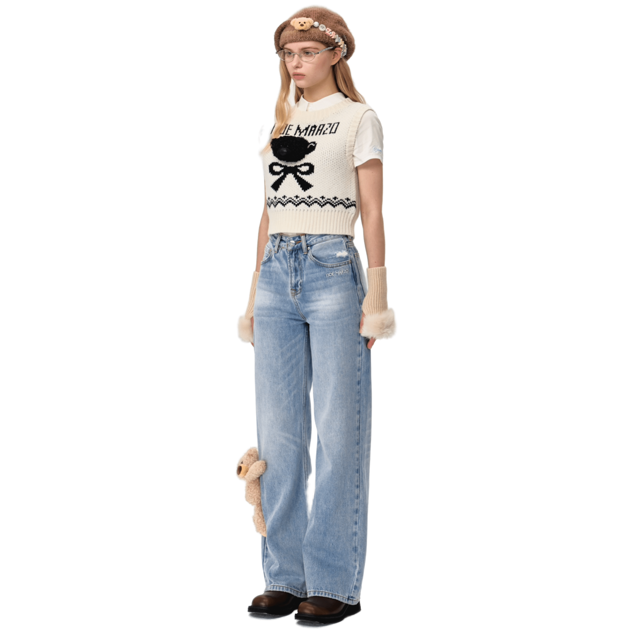 13DE MARZO Straight - leg Jeans in Blue | MADAX