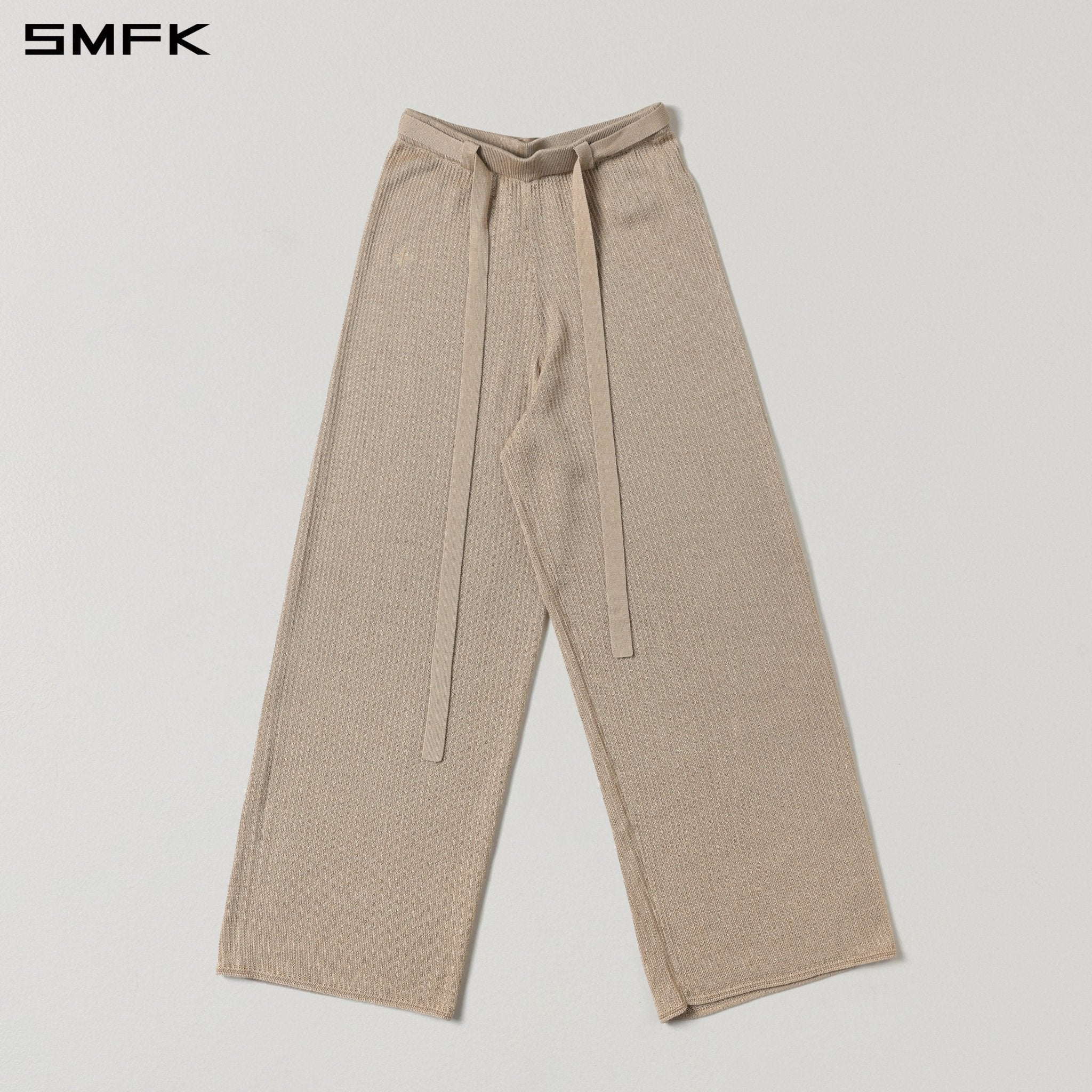 SMFK Straight-Leg Knit Trousers in Skin Tone | MADAX