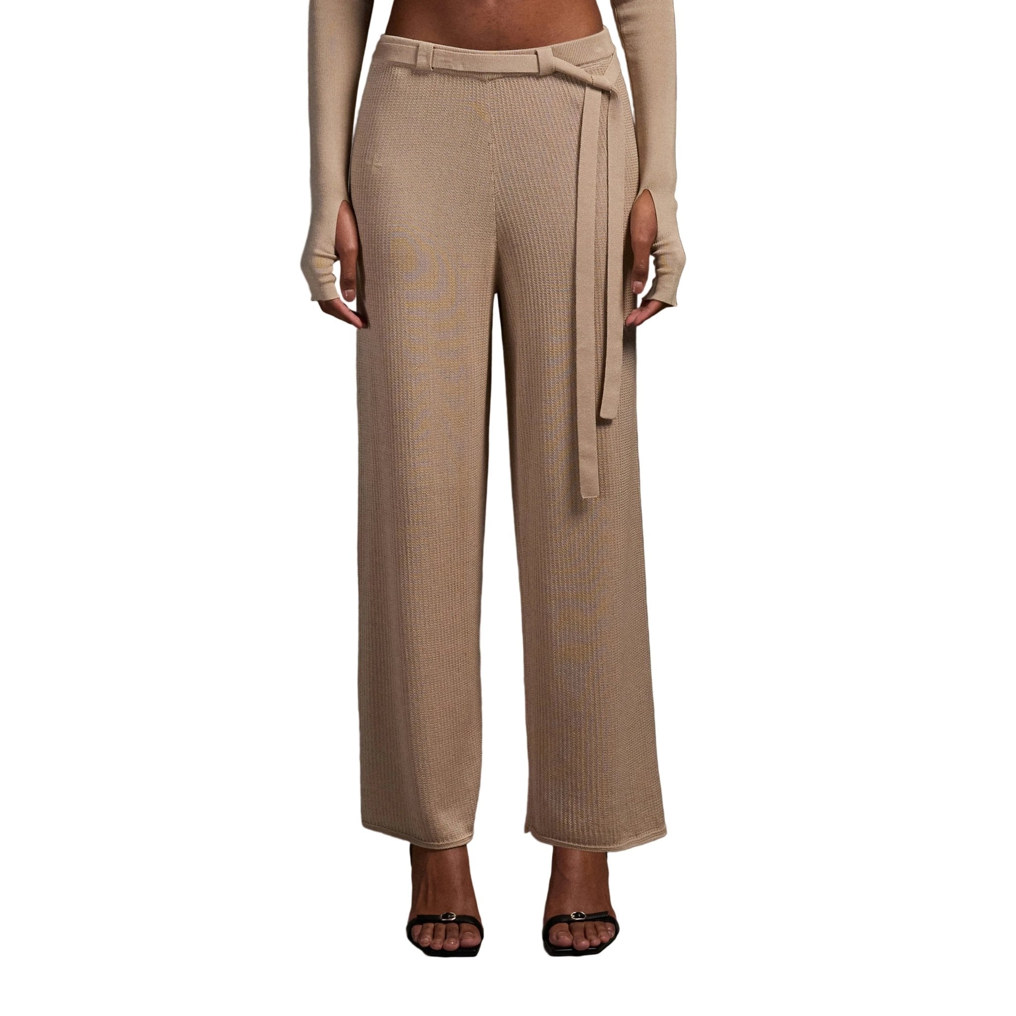SMFK Straight-Leg Knit Trousers in Skin Tone | MADAX
