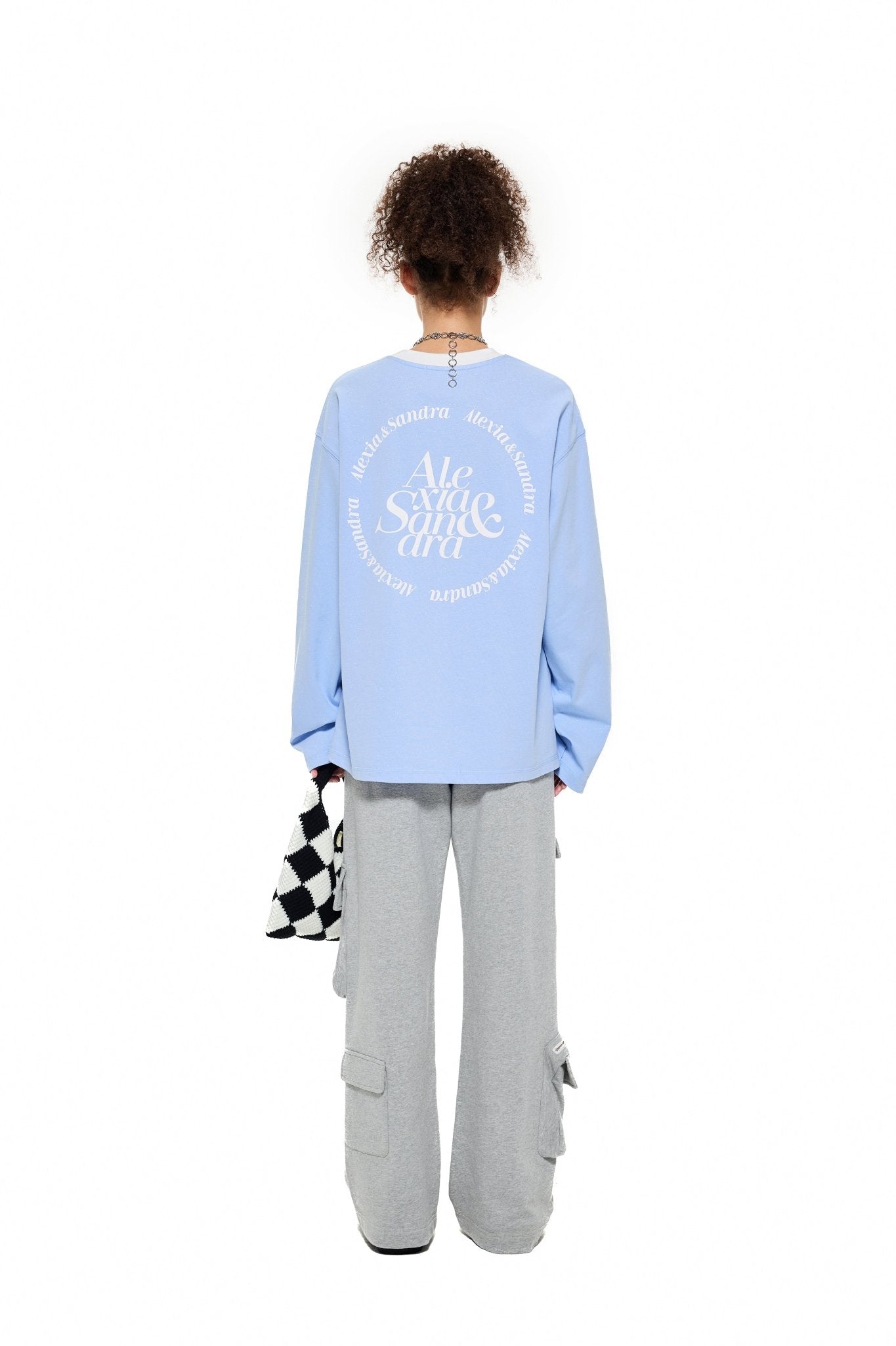 Alexia Sandra Strawberry Pin Long - Sleeve T - Shirt in Blue | MADA IN CHINA