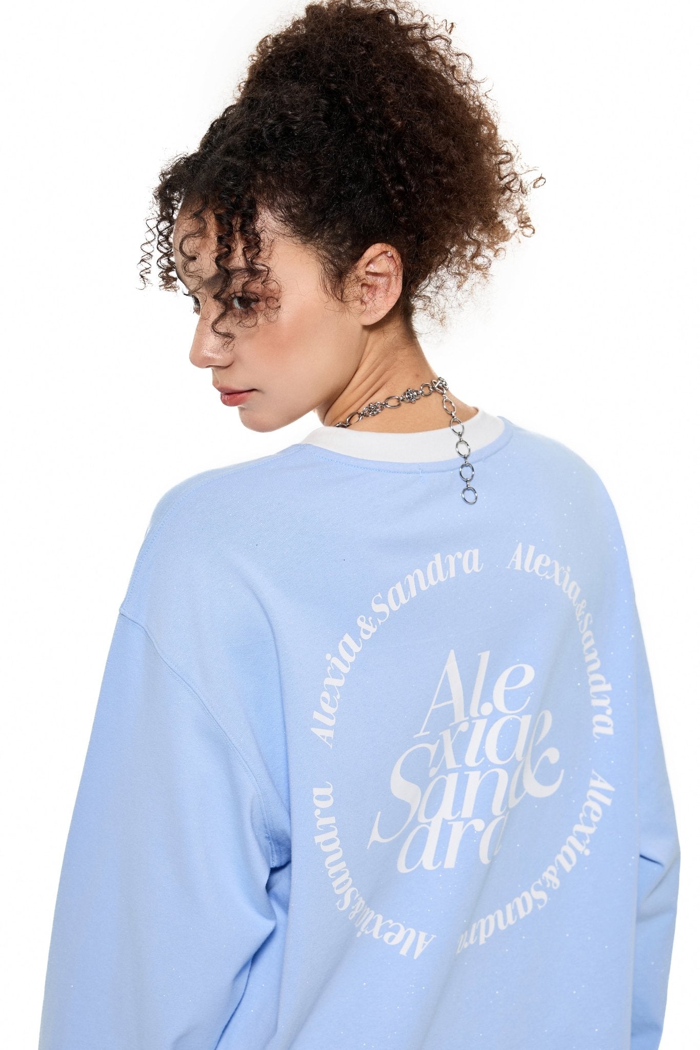 Alexia Sandra Strawberry Pin Long - Sleeve T - Shirt in Blue | MADA IN CHINA