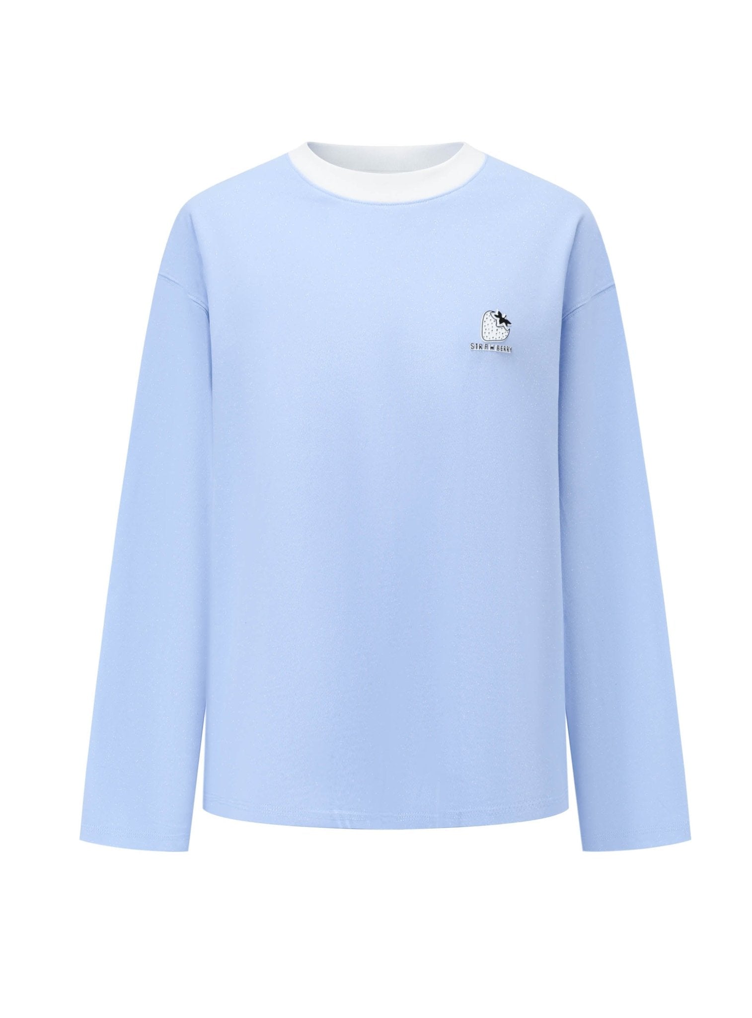 Alexia Sandra Strawberry Pin Long - Sleeve T - Shirt in Blue | MADA IN CHINA