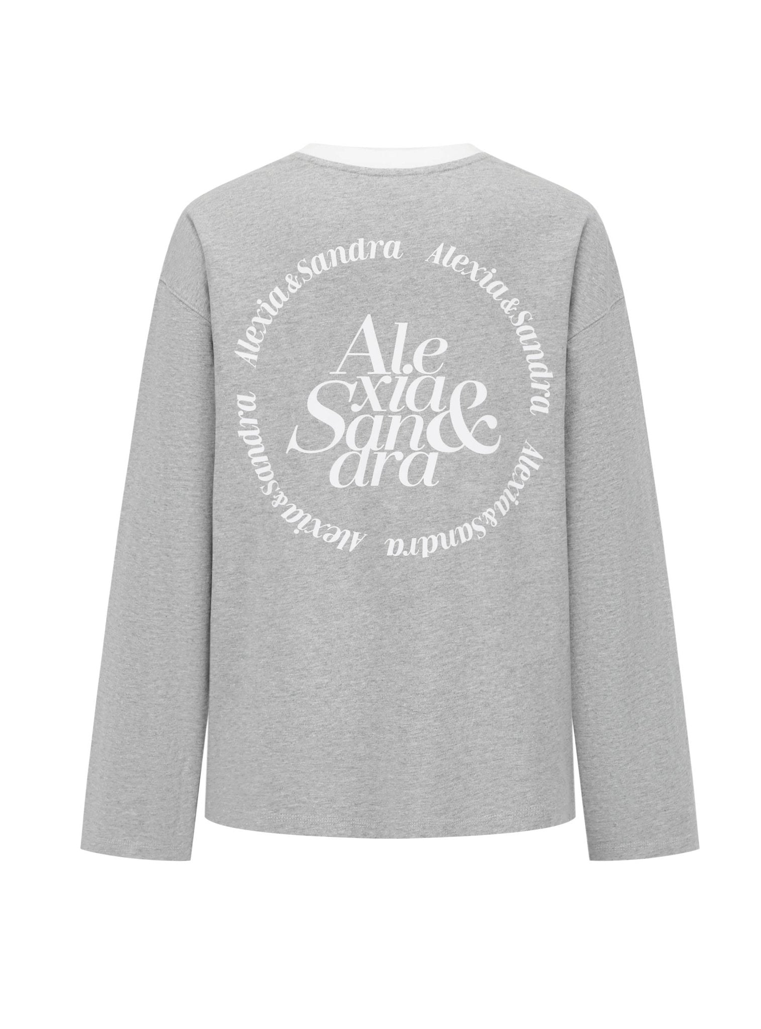 Alexia Sandra Strawberry Pin Long - Sleeve T - Shirt in Grey | MADA IN CHINA