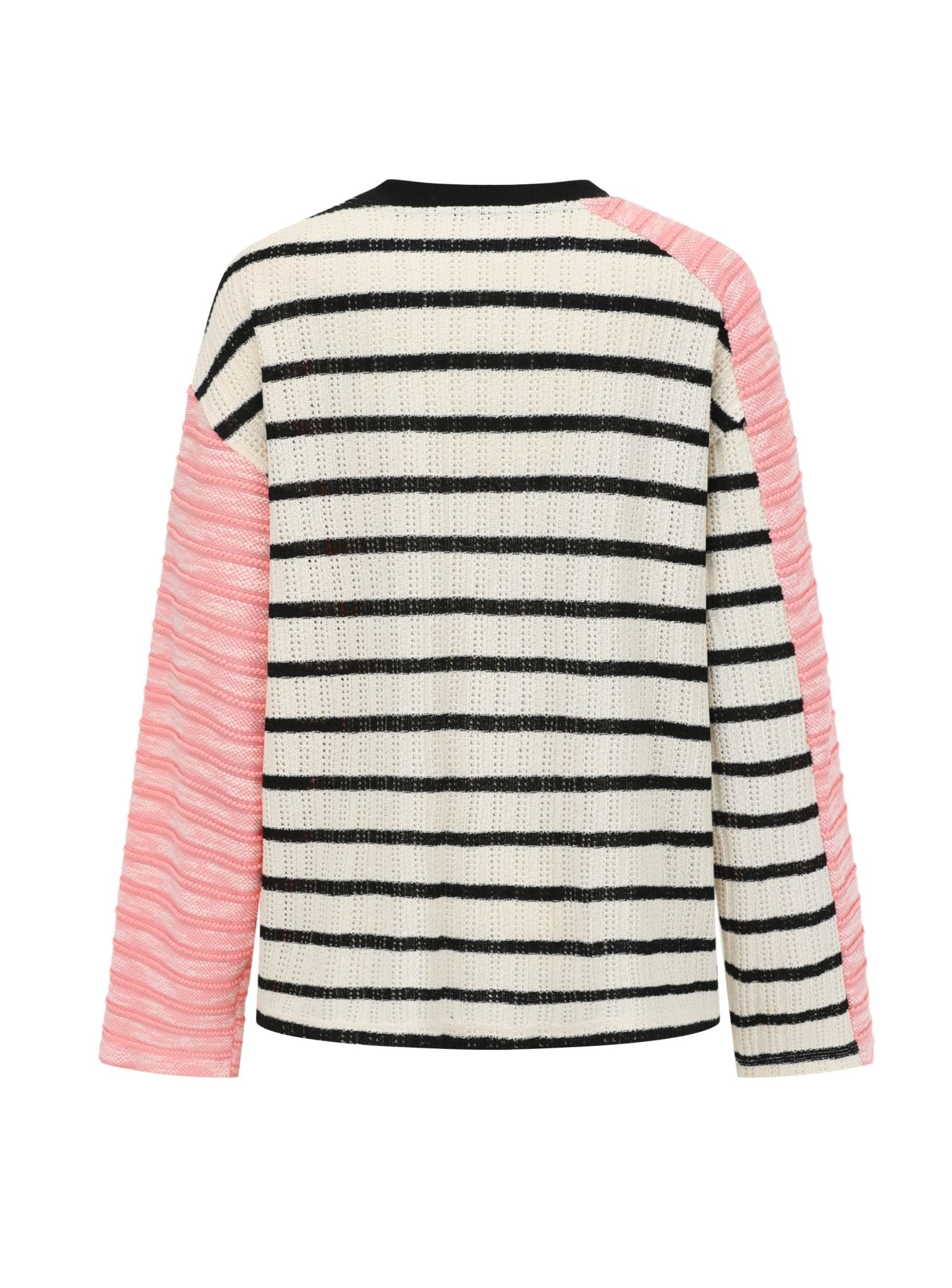 Alexia Sandra Stripe Asymmetrical Knitwear in Pink | MADA IN CHINA