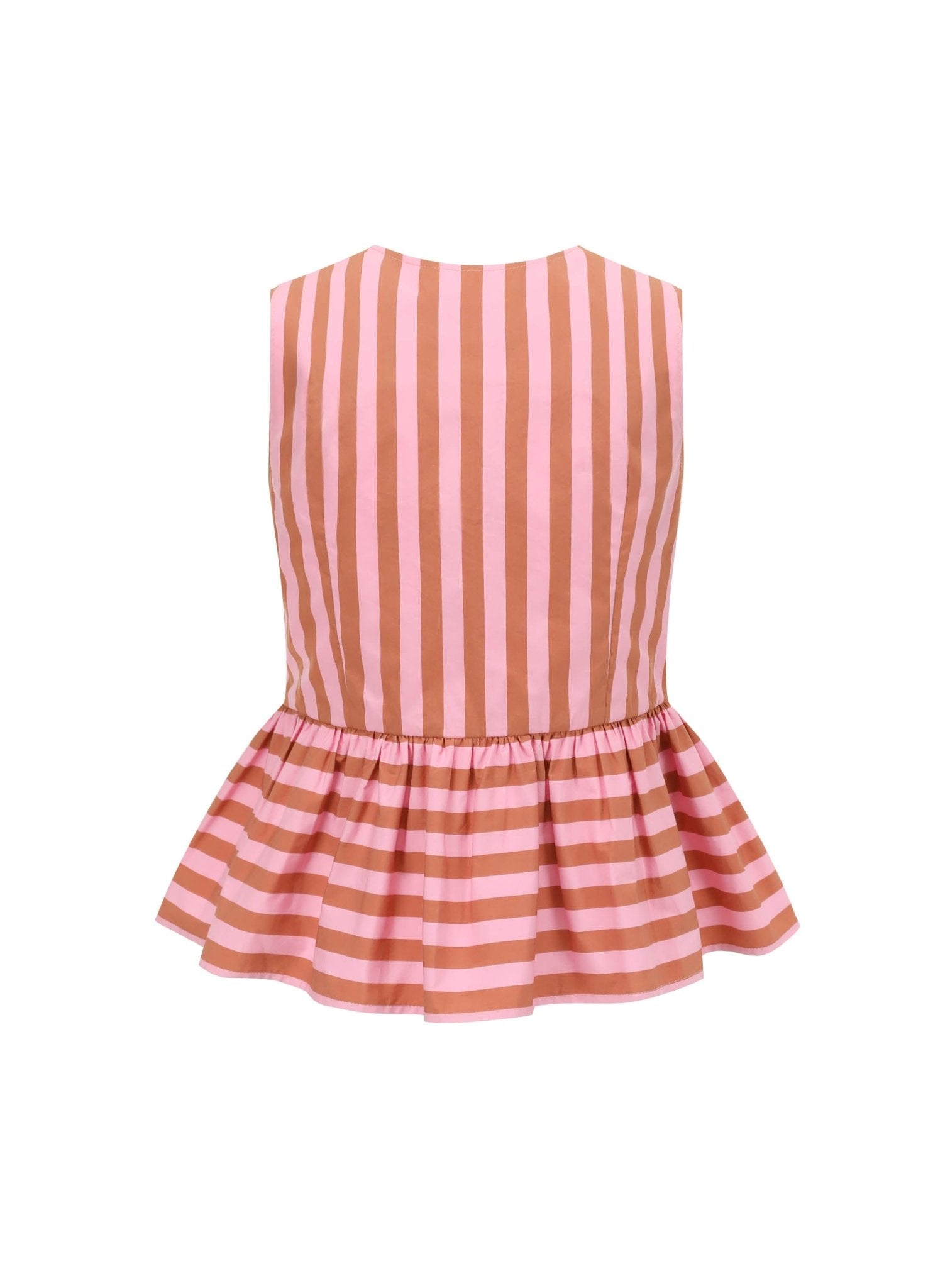 Alexia Sandra Stripe Silk Cropped Tank Top in Pink | MADA IN CHINA