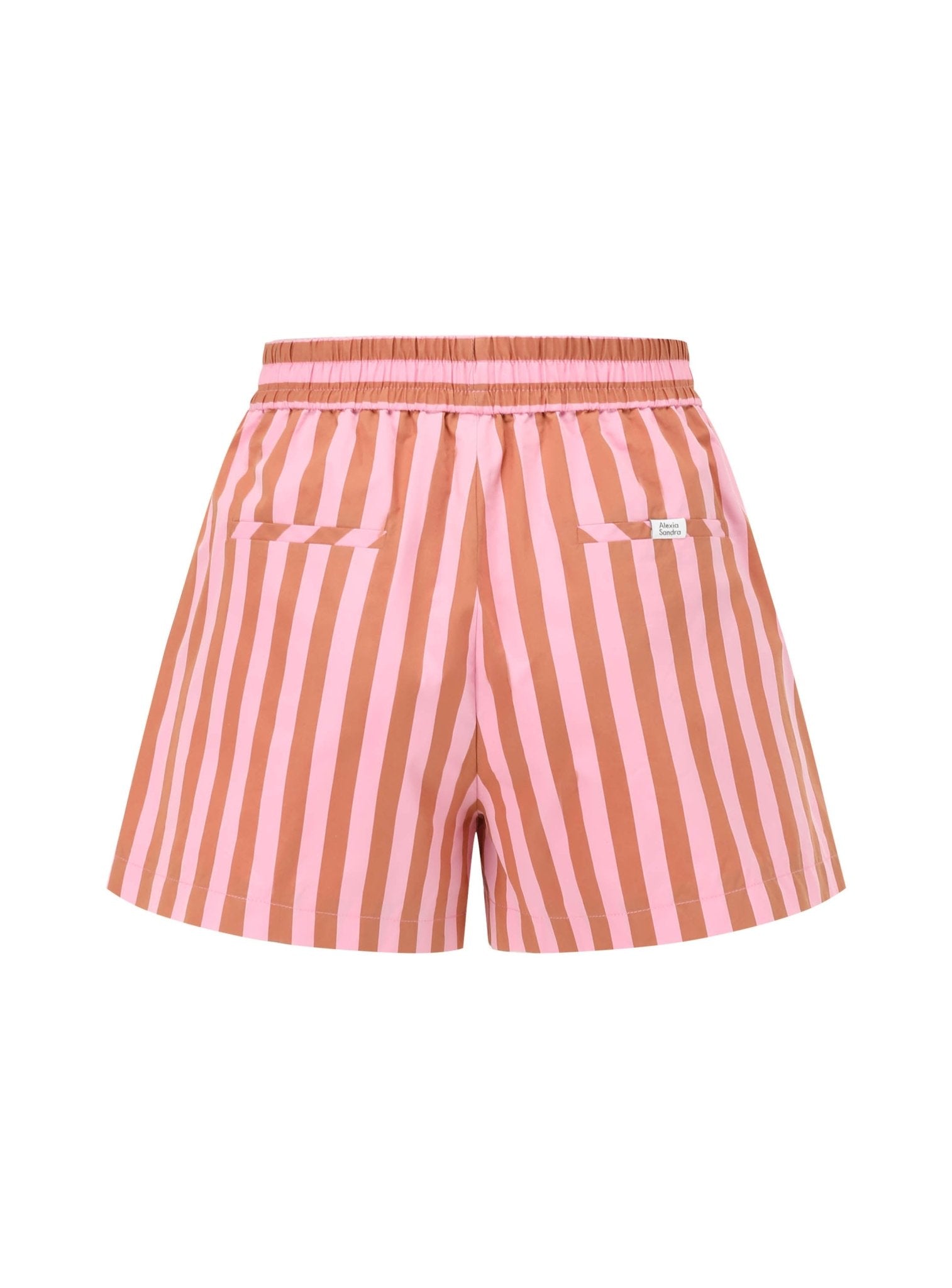 Alexia Sandra Stripe Silk Shorts in Pink | MADA IN CHINA