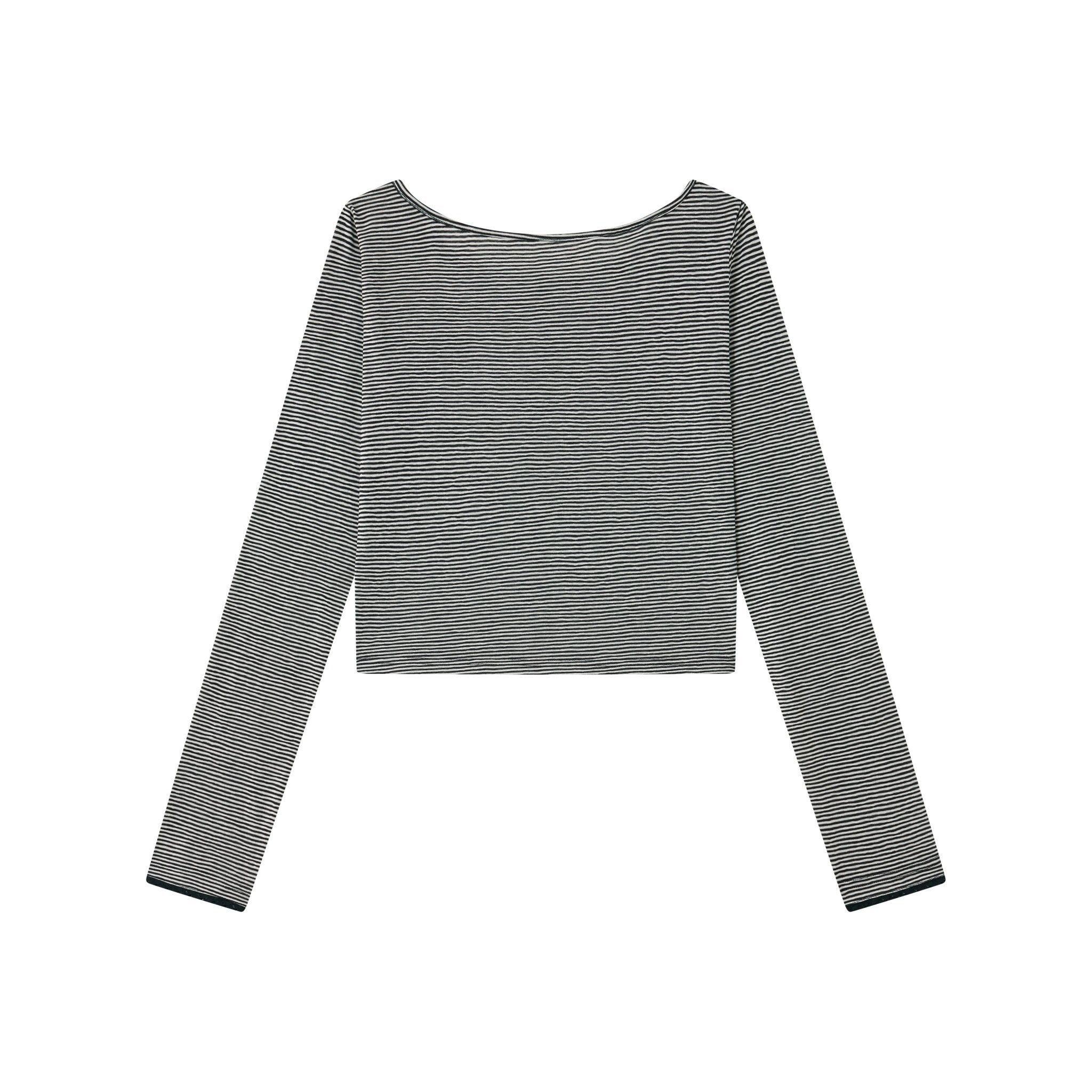 CHAOSCHAOS Striped Lace Knitted Cardigan In Black And White | MADAX