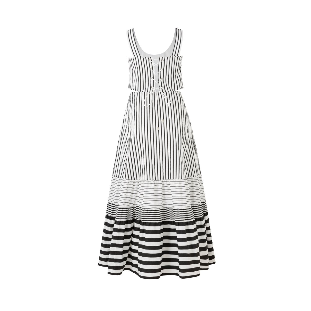 DIANA VEVINA Striped Patchwork Sleeveless Dress | MADA IN CHINA